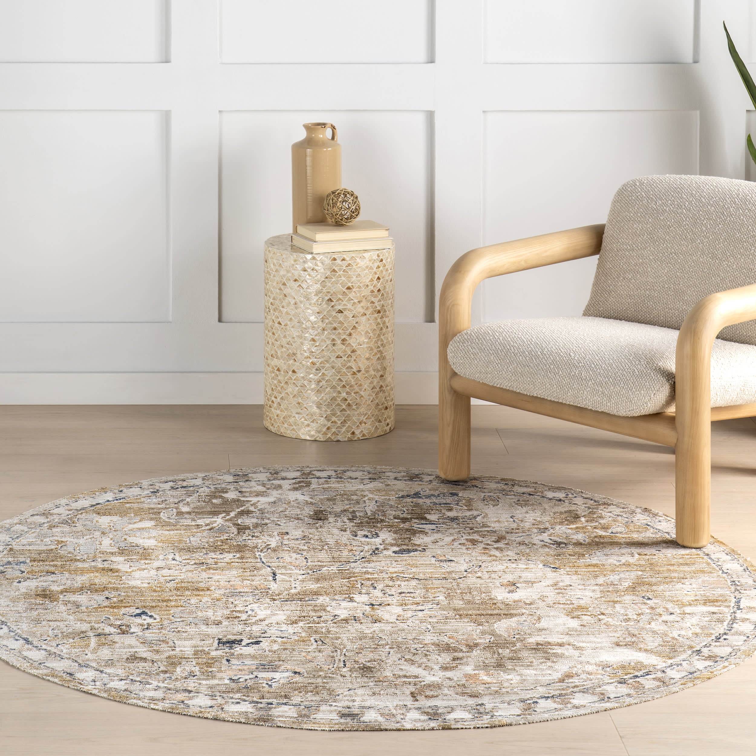 Camile Vintage Washable Indoor/Outdoor Rug | Beige