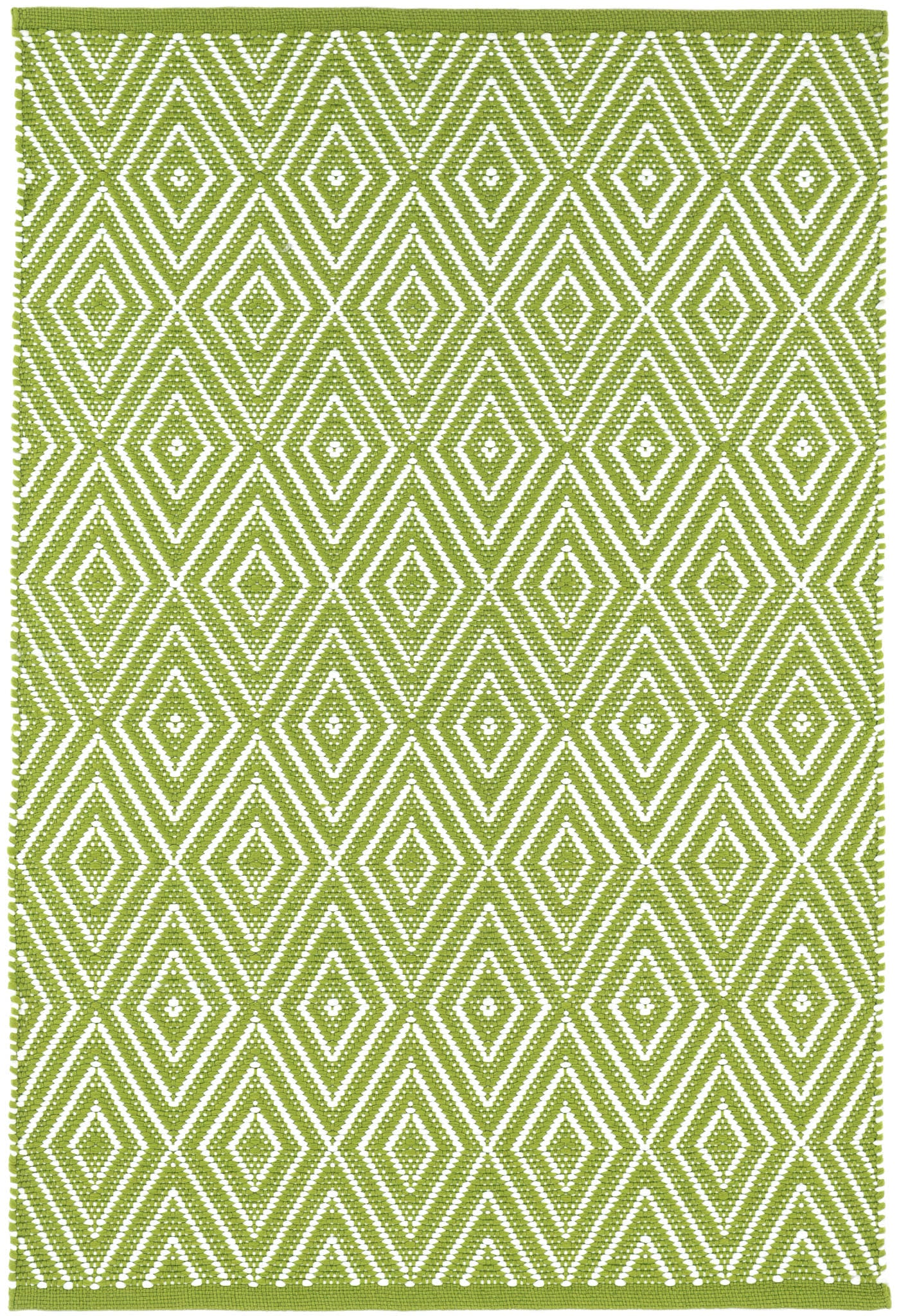 Diamond Sprout/White Handwoven Indoor/Outdoor Rug