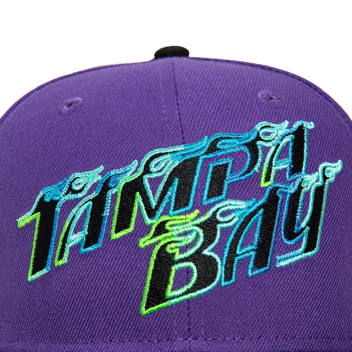 New Era 59Fifty Tampa Bay Rays Logo Patch City Connect Word Hat - Purple, Black