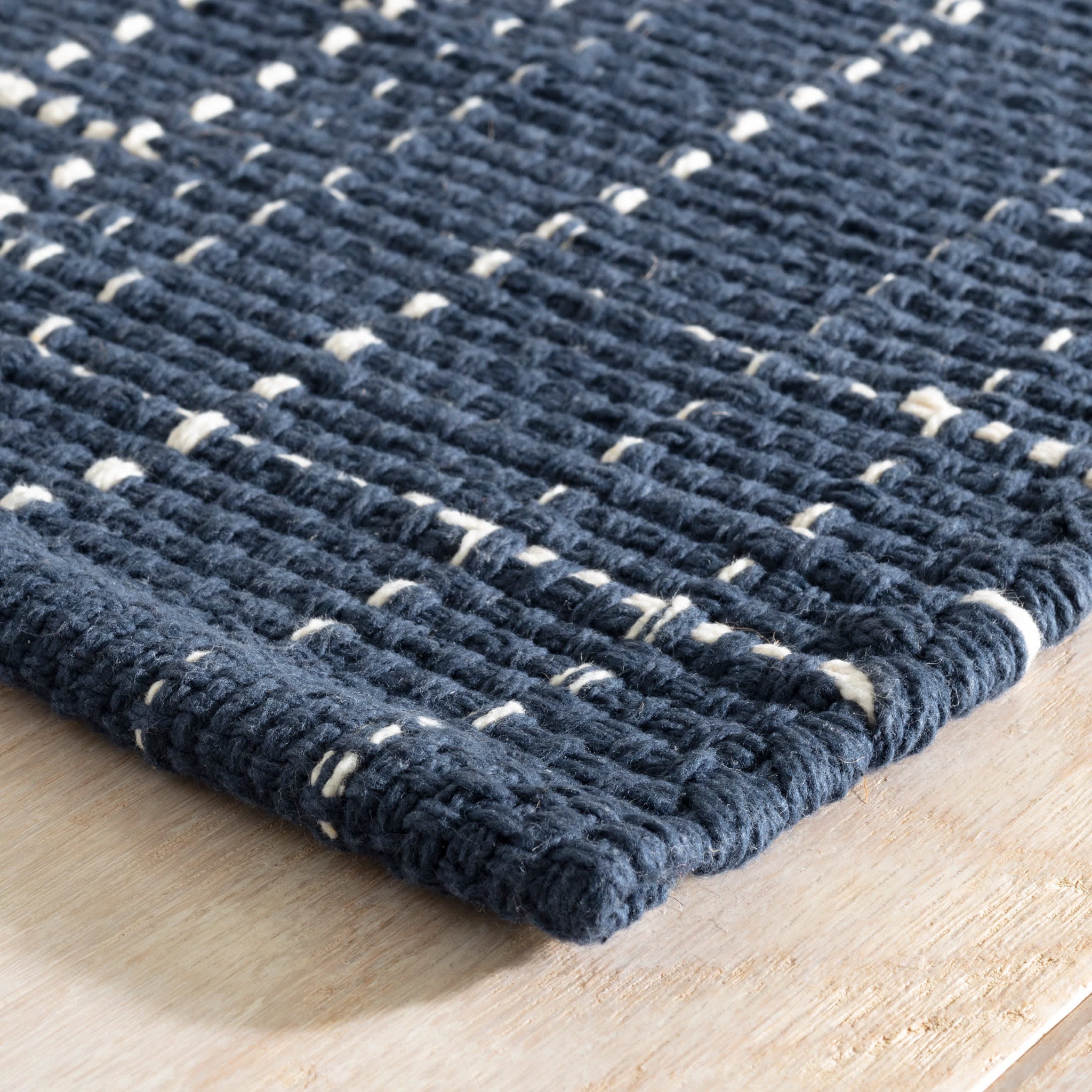 Bluffton Navy Handwoven Cotton Rug