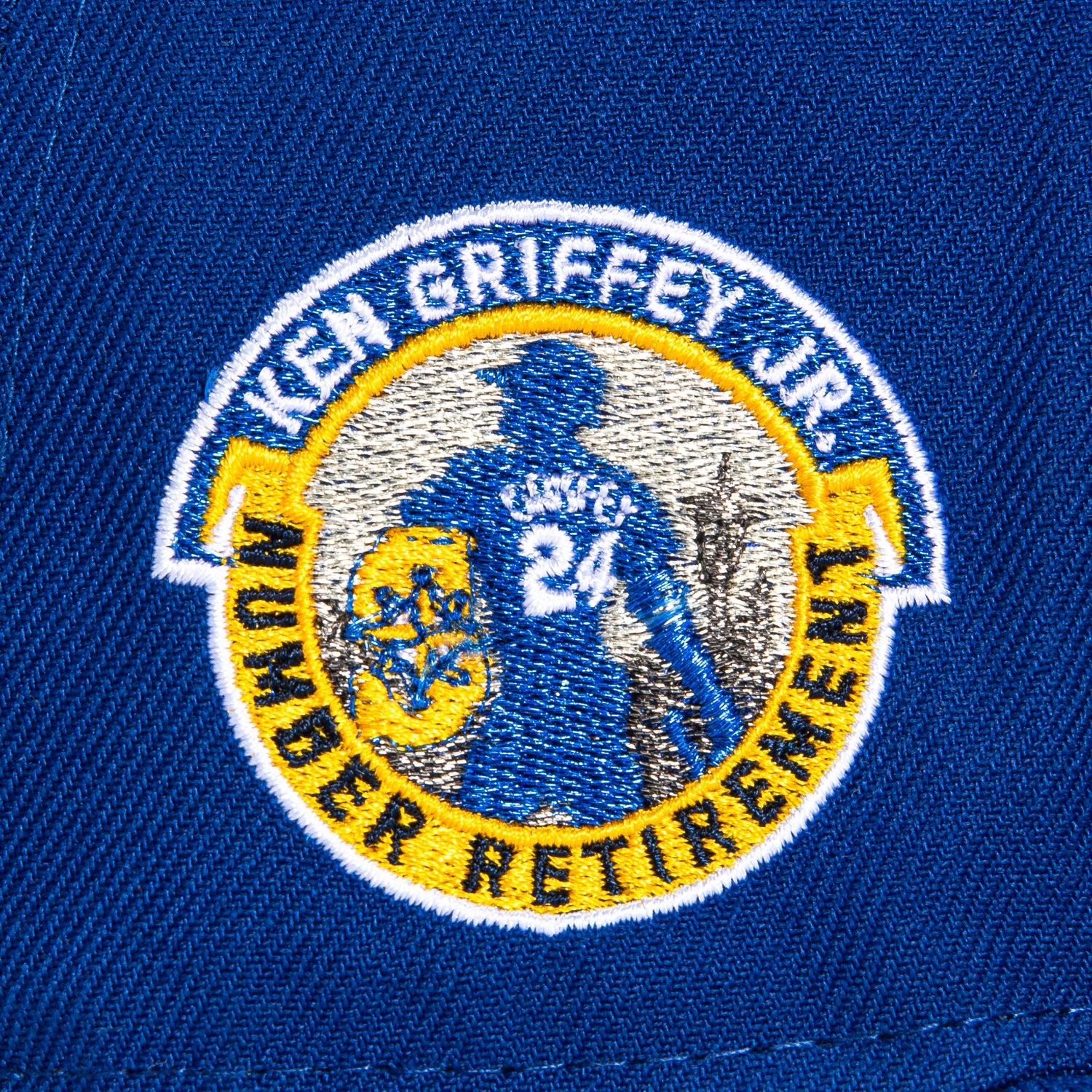 New Era 59Fifty Seattle Mariners 24 Ken Griffey Patch City Connect Hat - Royal, Gold