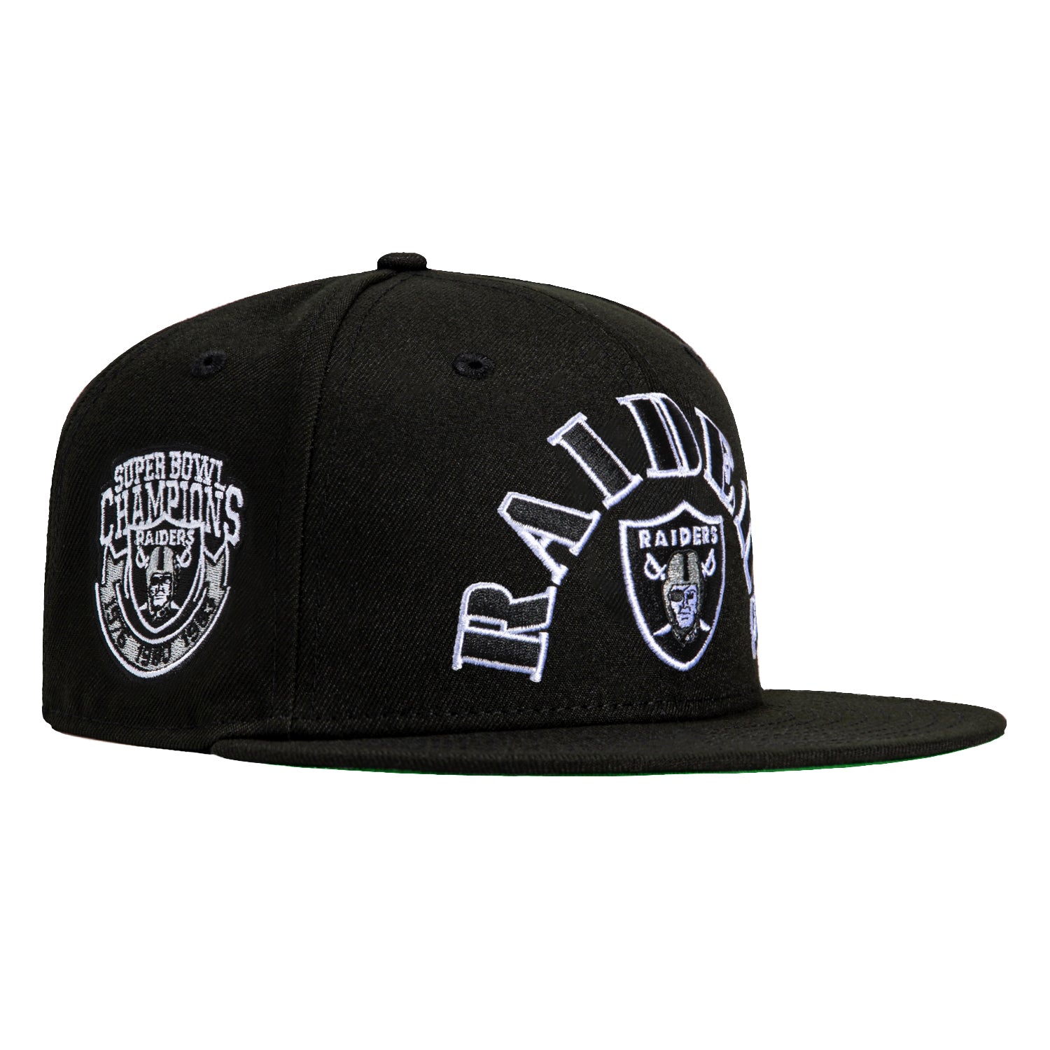 New Era 59Fifty Las Vegas Raiders 3X Super Bowl Champions Patch Arch Hat - Black