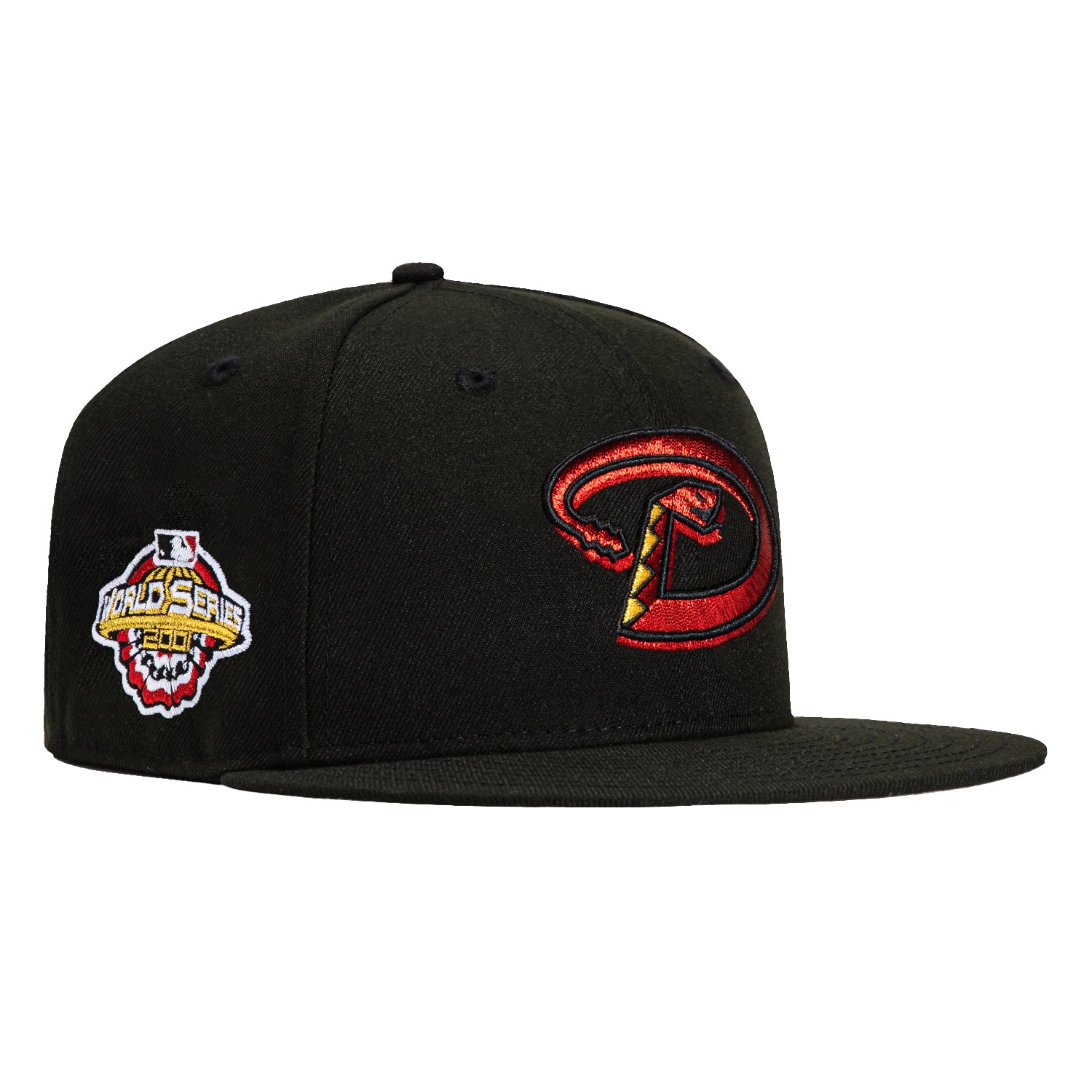 New Era 59Fifty Candy Apple Arizona Diamondbacks 2001 World Series Patch D Hat - Black, Red