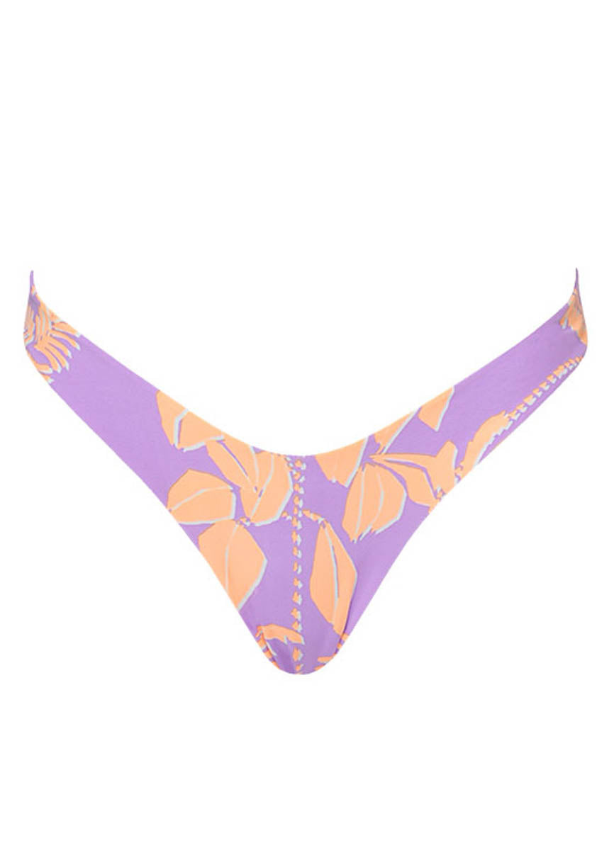 Maaji Metallic Lilac Splendour Regular Rise Thin Side Bikini Bottom