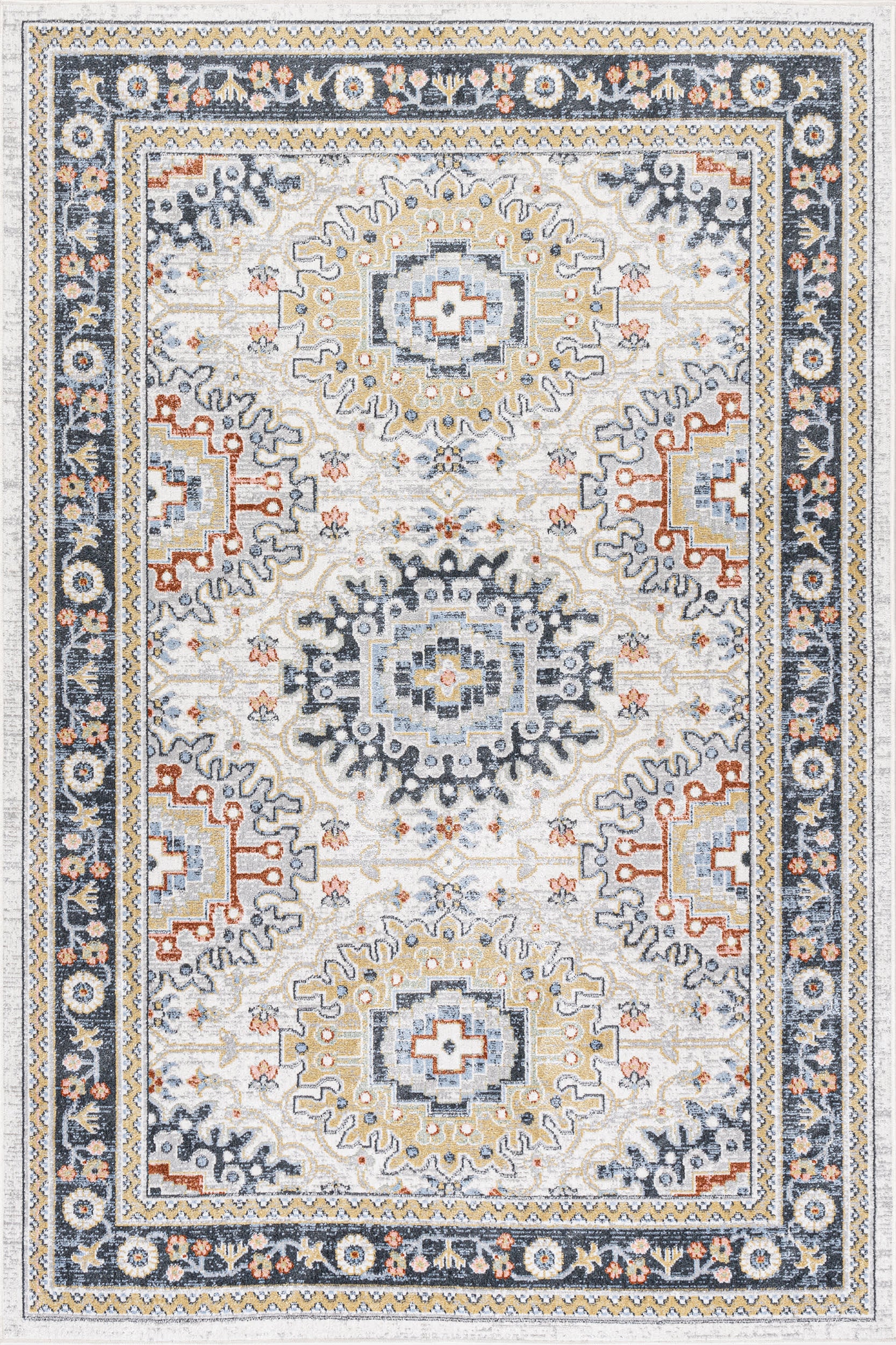 Madilyn Medallion Washable Rug | Blue