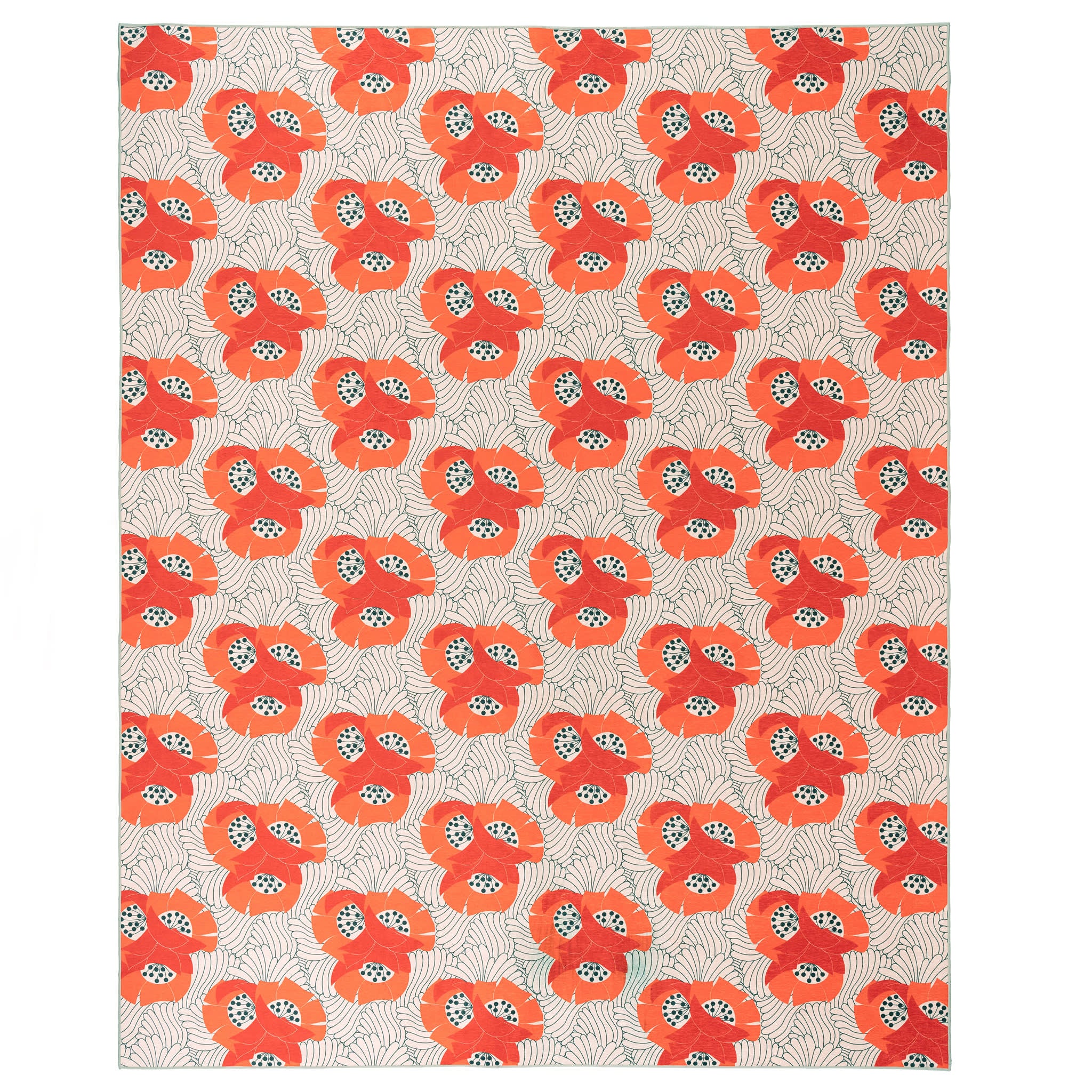 Japanese Poppy Multi Machine Washable Rug