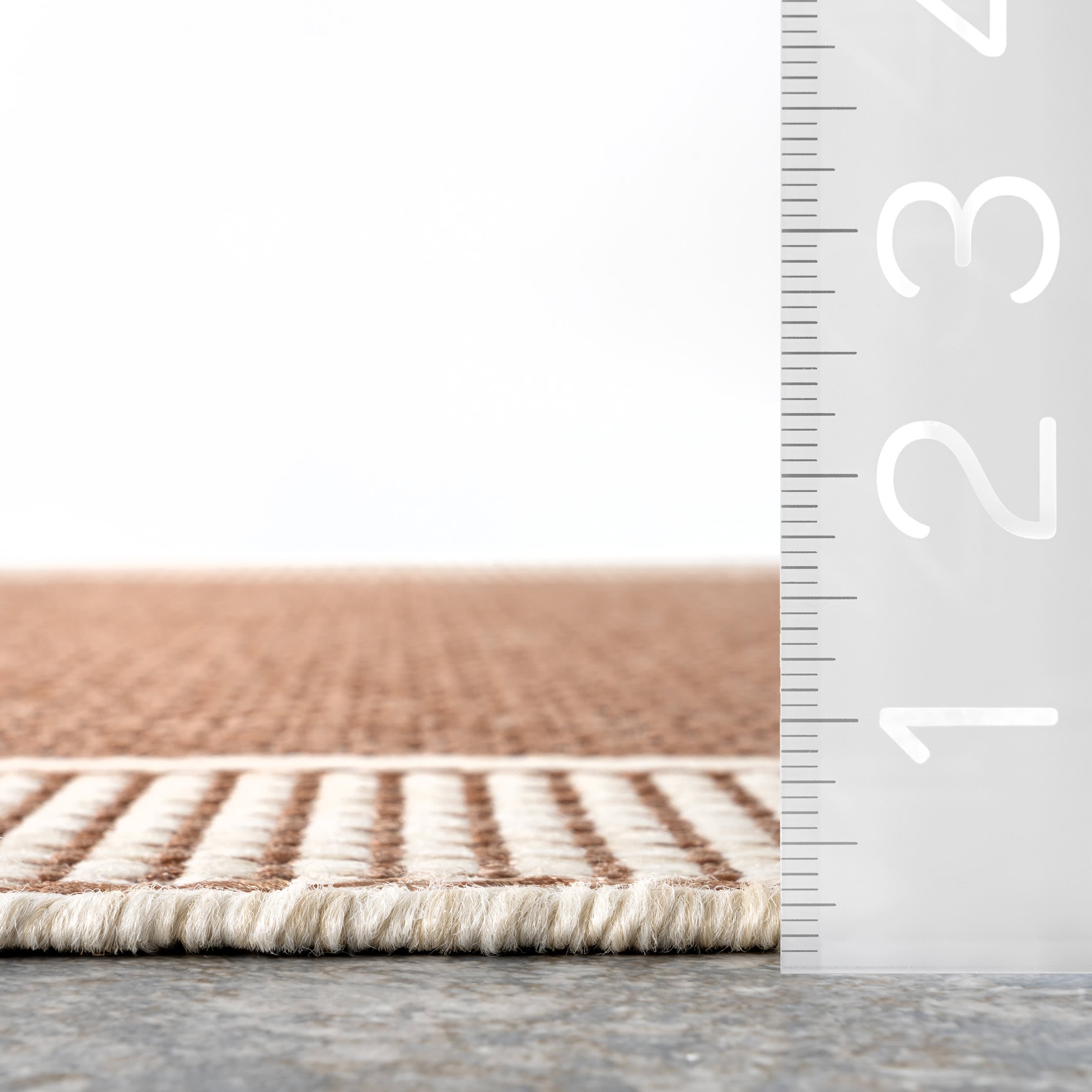 Monochrome Bordered Indoor/Outdoor Rug | Brown