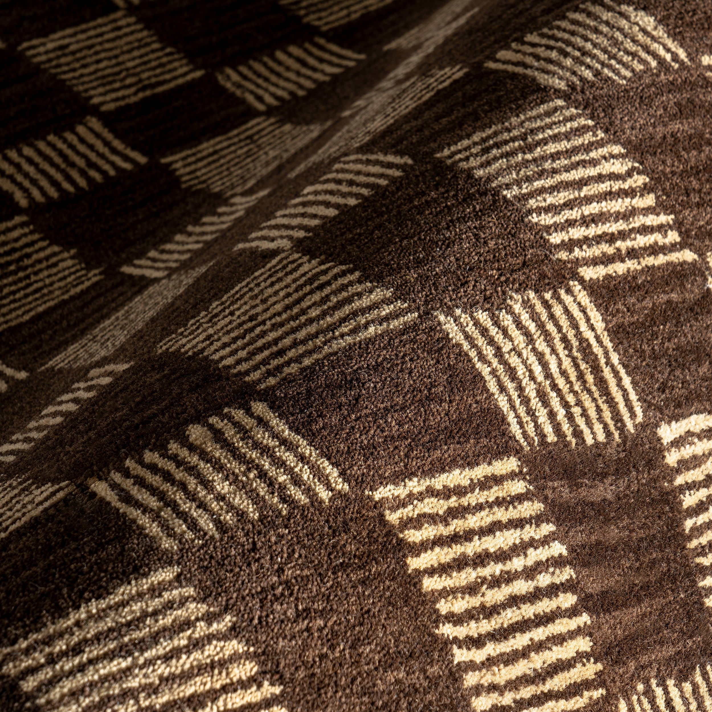 Quince Checked Wool Rug | Brown