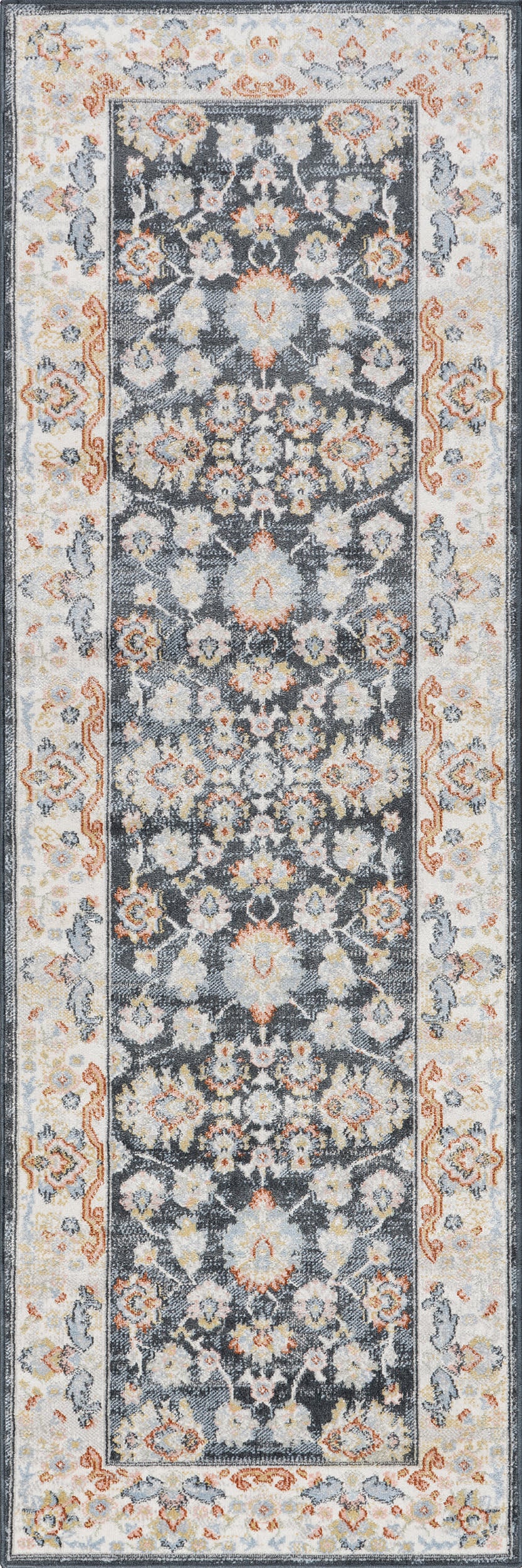 Myla Floral Medallion Washable Rug | Blue