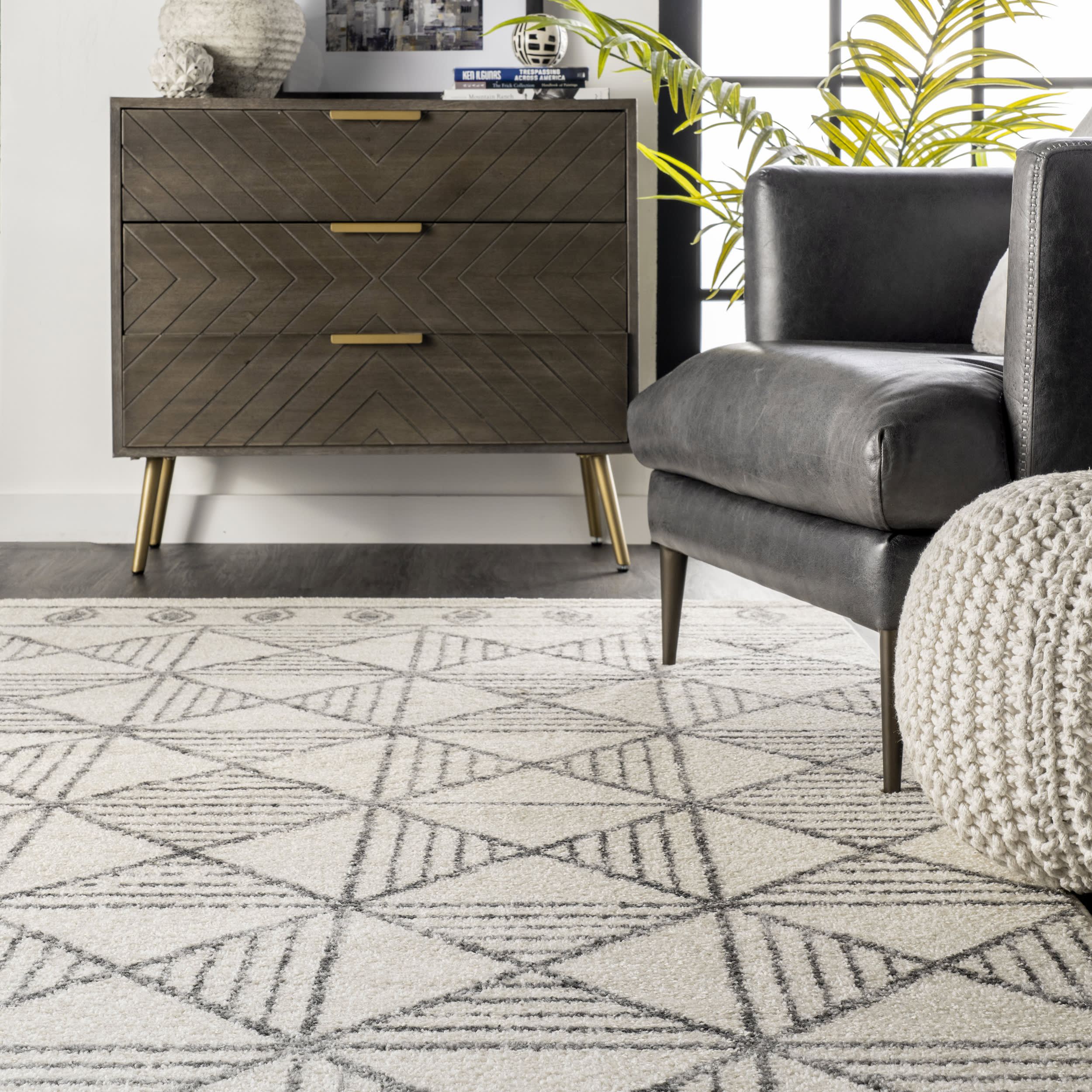 Retro Tiles Rug | Off White