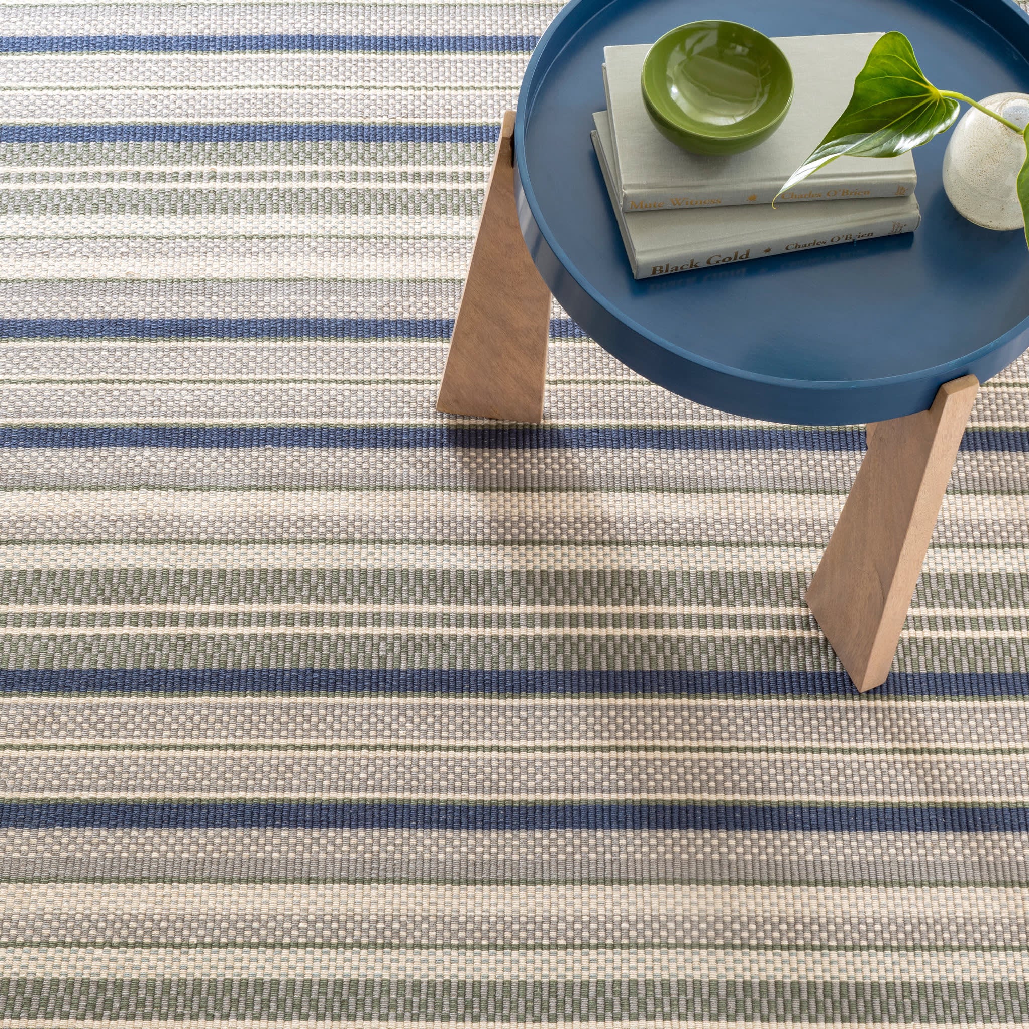 Bay Stripe Handwoven Cotton Rug