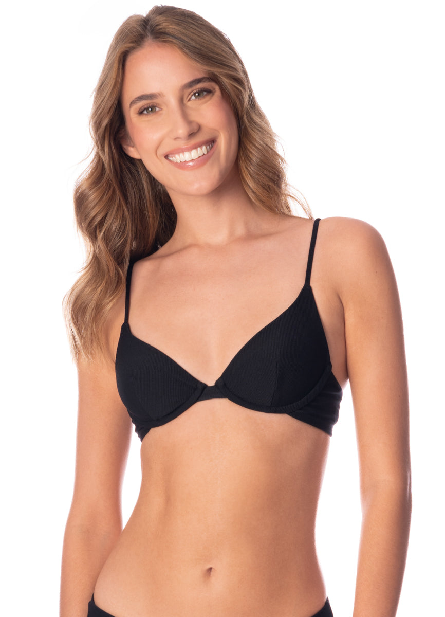 Maaji Jade Black Dainty Unmolded Underwire Bikini Top