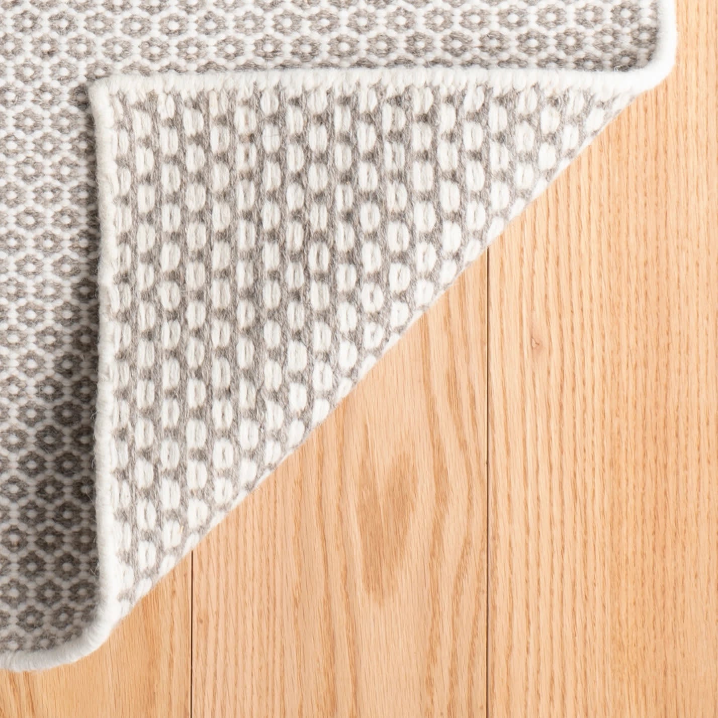 Honeycomb Ivory/Grey Handwoven Wool Rug