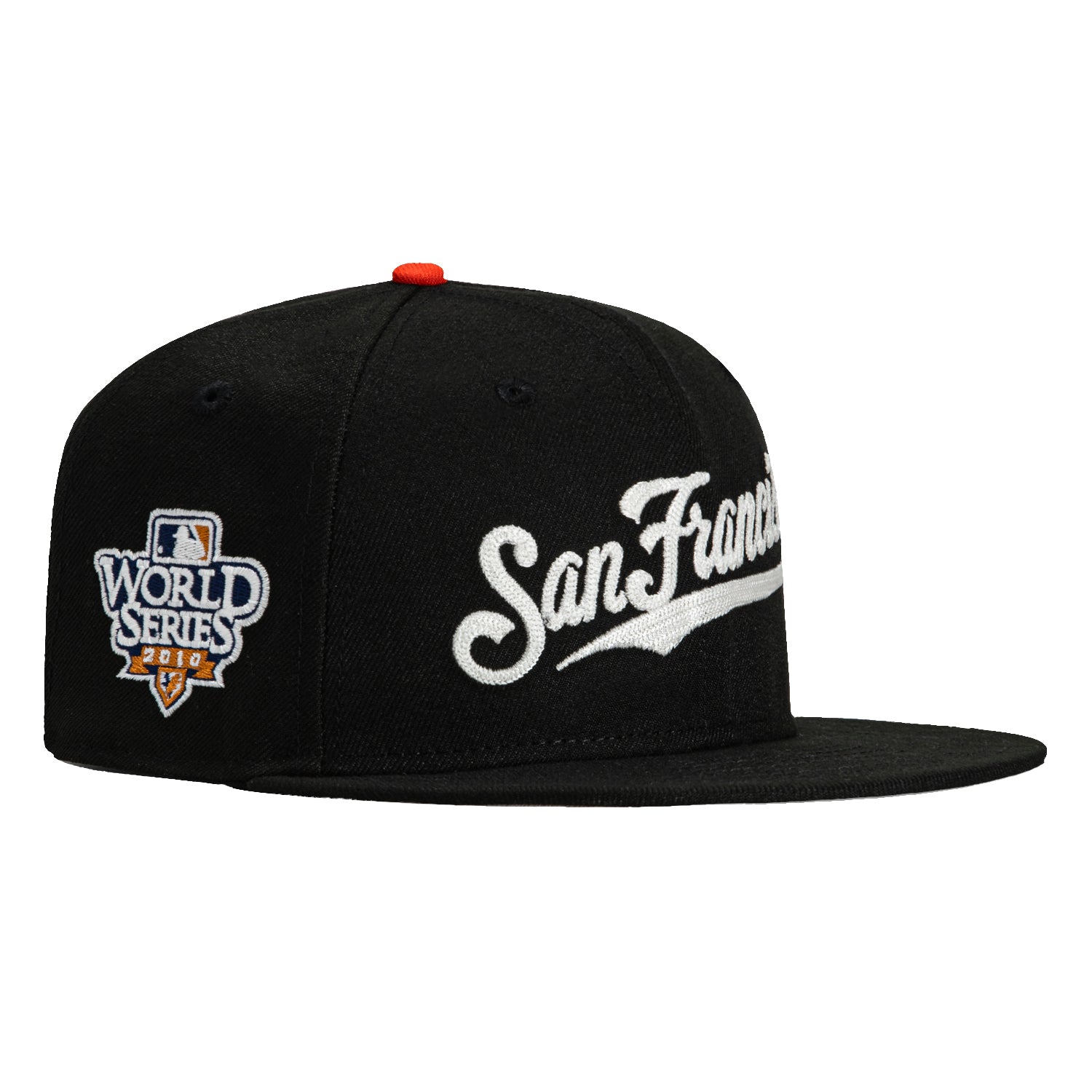 New Era 59Fifty Glow Chain Stitch San Francisco Giants 2010 World Series Patch Hat - Black