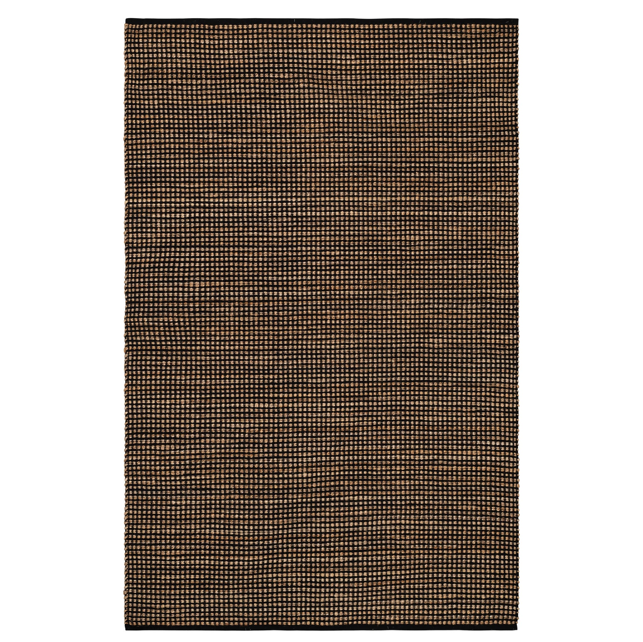 Gravel Black/Natural Handwoven Jute Rug