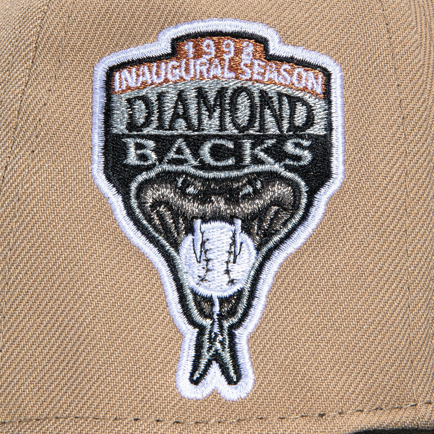 New Era 59Fifty Arizona Diamondbacks Inaugural Patch Upside Down Hat - Tan, Black