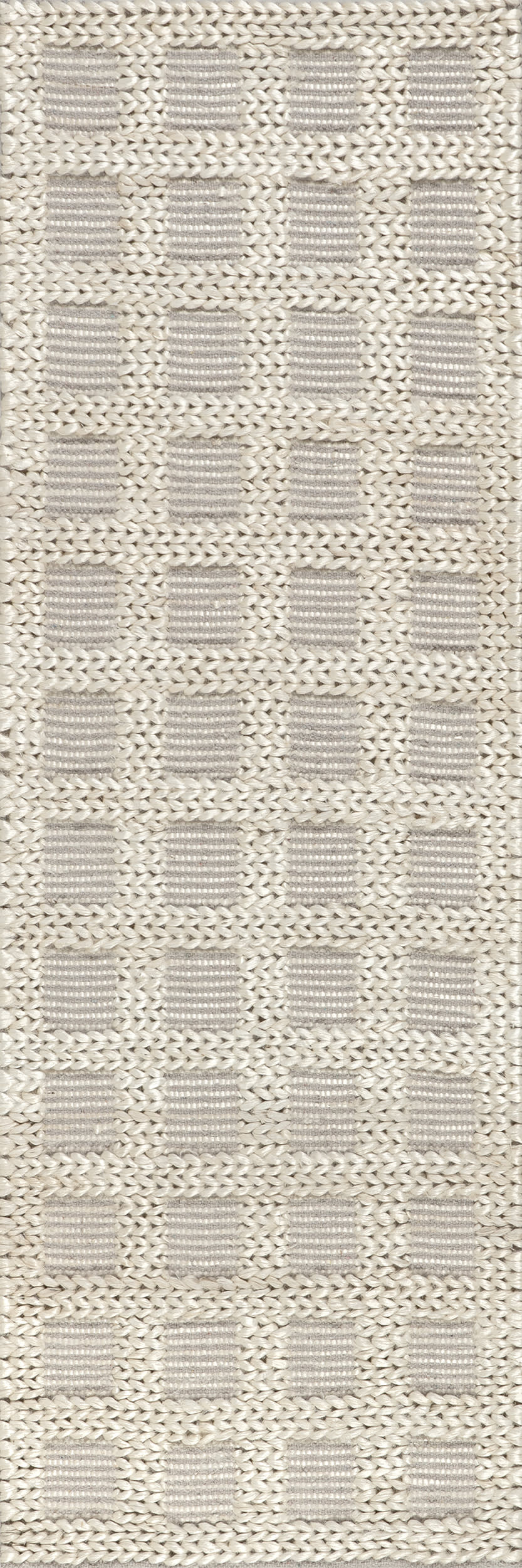 Lennon Checkered Hand Braided Jute Rug | Ivory