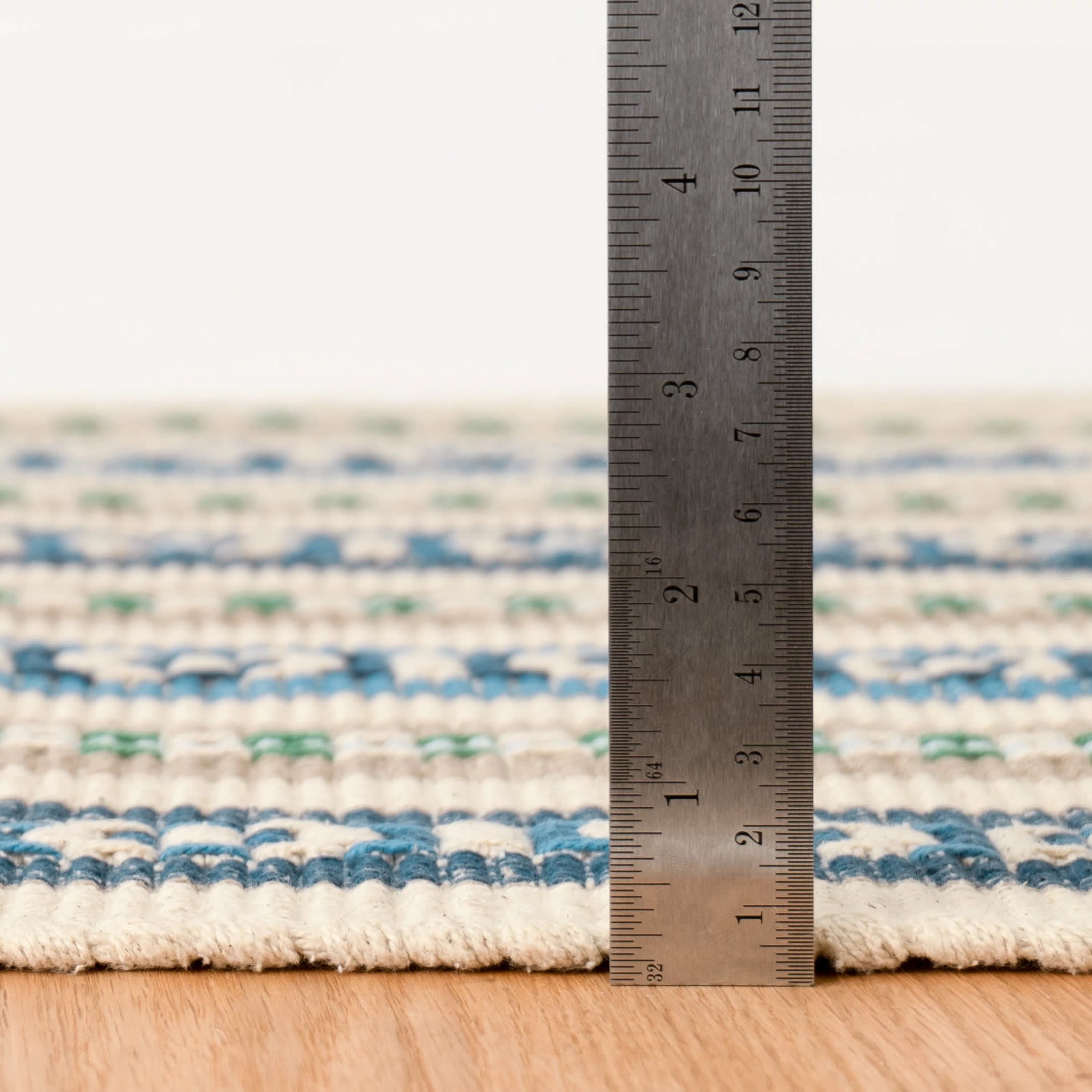 Long Slade Indigo Handwoven Cotton Rug