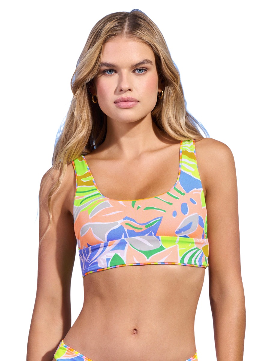 Maaji Rainbow Stripe Donna Sporty Bralette Bikini Top