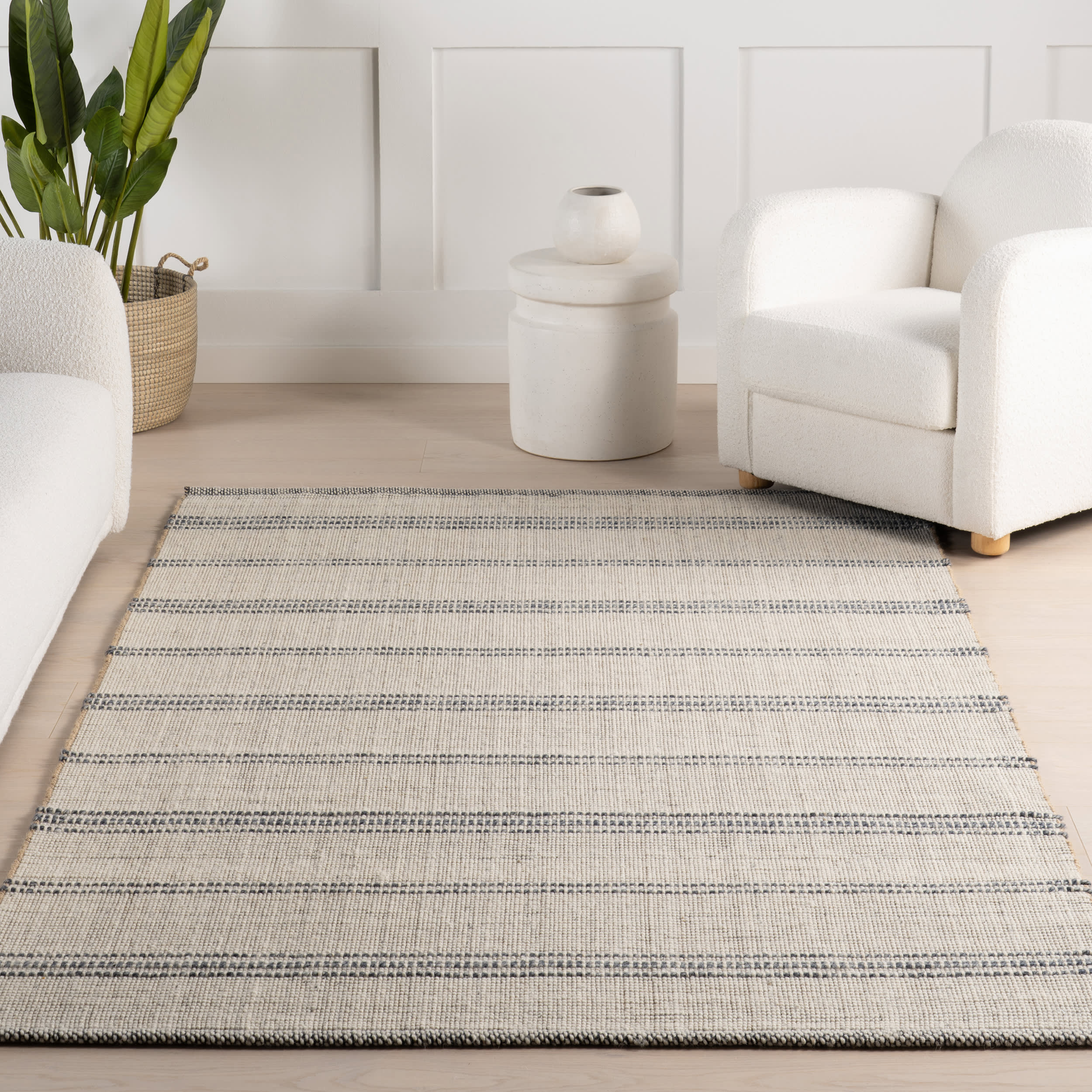 Cressida Striped Rug | Ivory