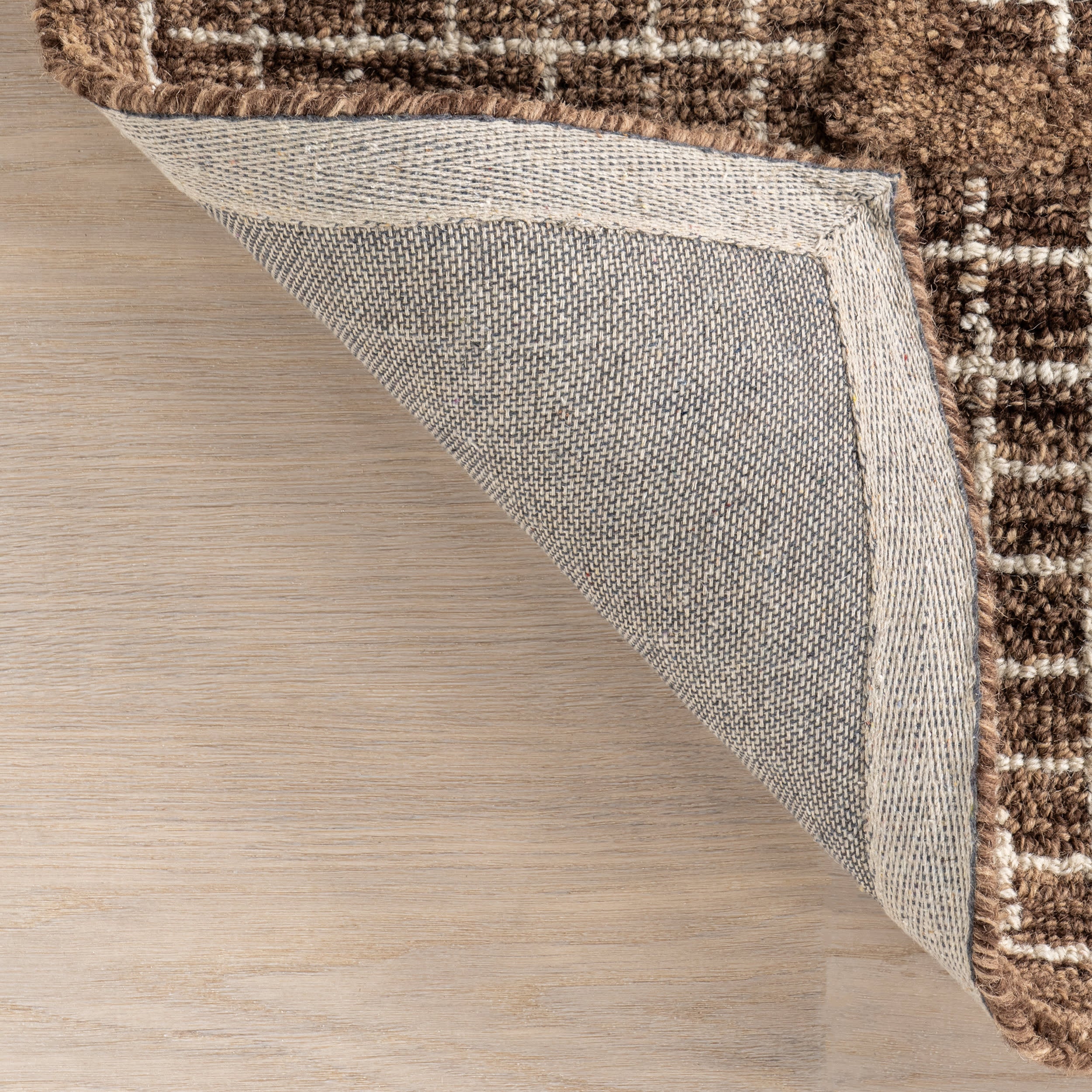 Chessie Checked Wool Rug | Brown