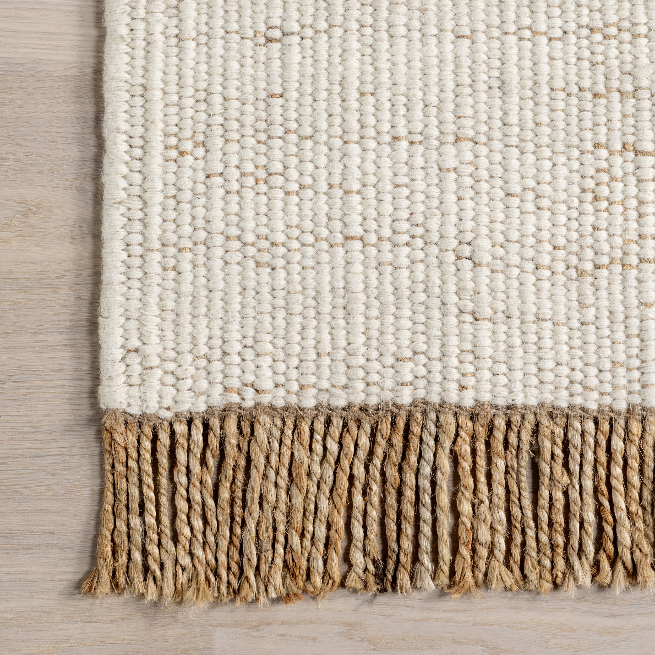 Belinda Striped Fringed Rug | Dark Grey