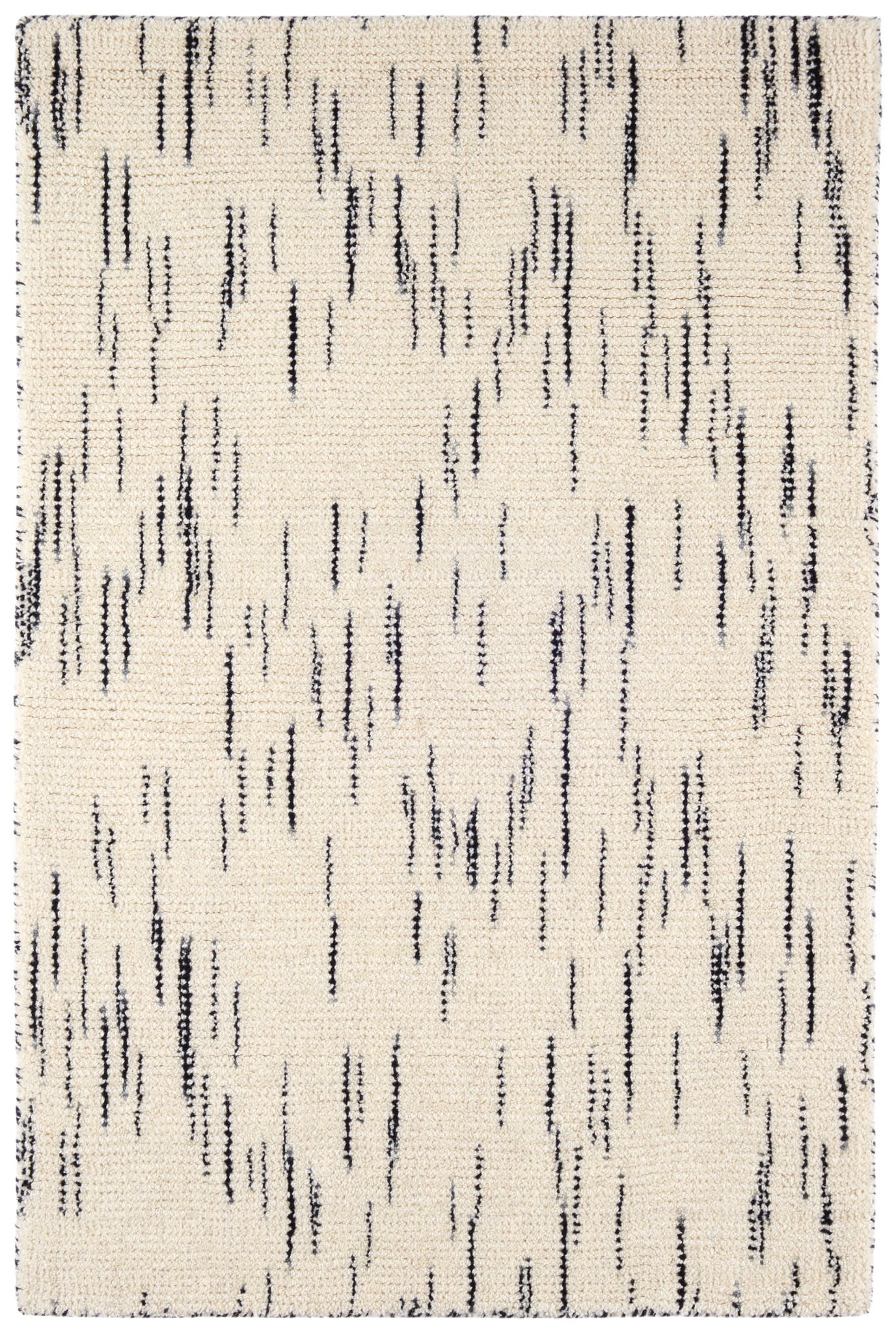 Ozzie Black/White Hand Loom Knotted Wool Rug