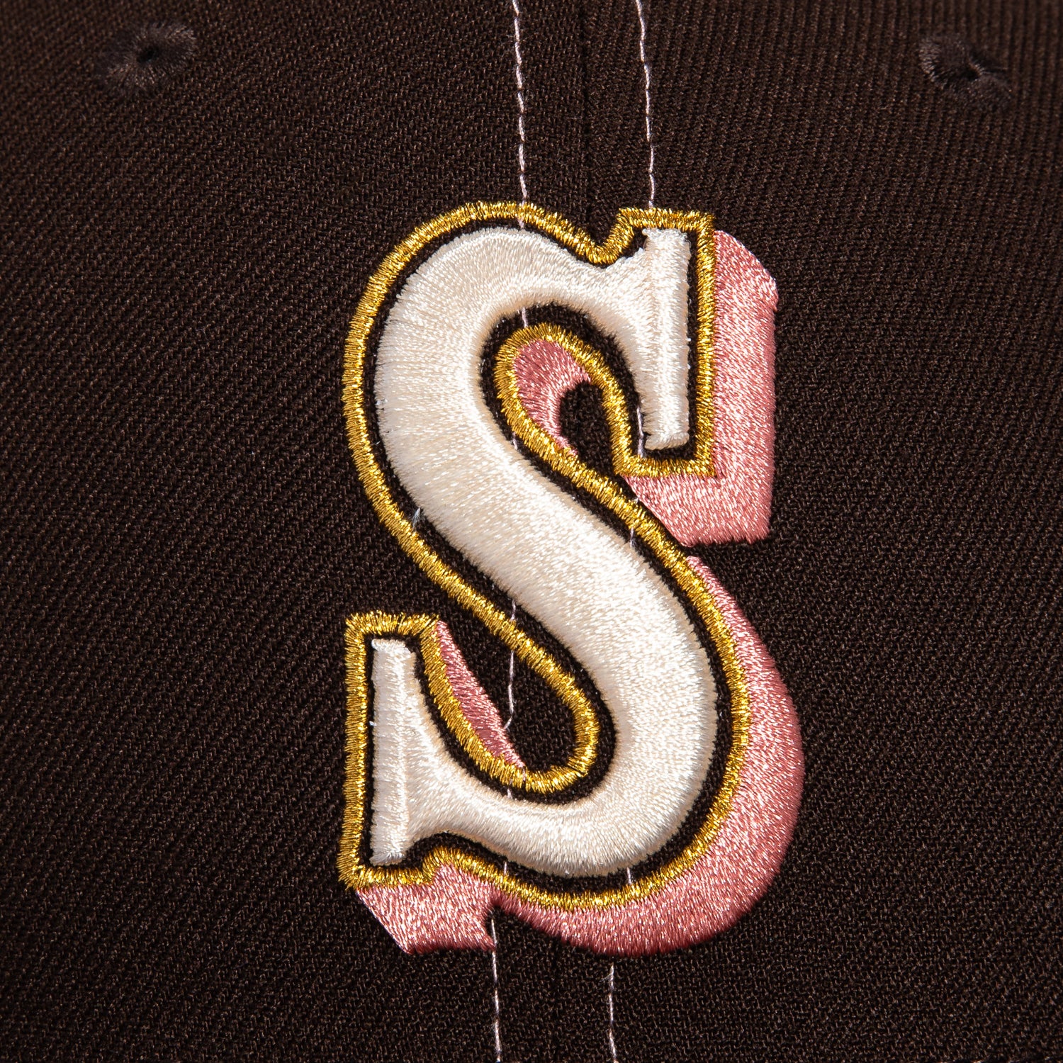 New Era 59Fifty Pink Contrast Stitch Seattle Mariners 40th Anniversary Patch Hat - Brown, Pink