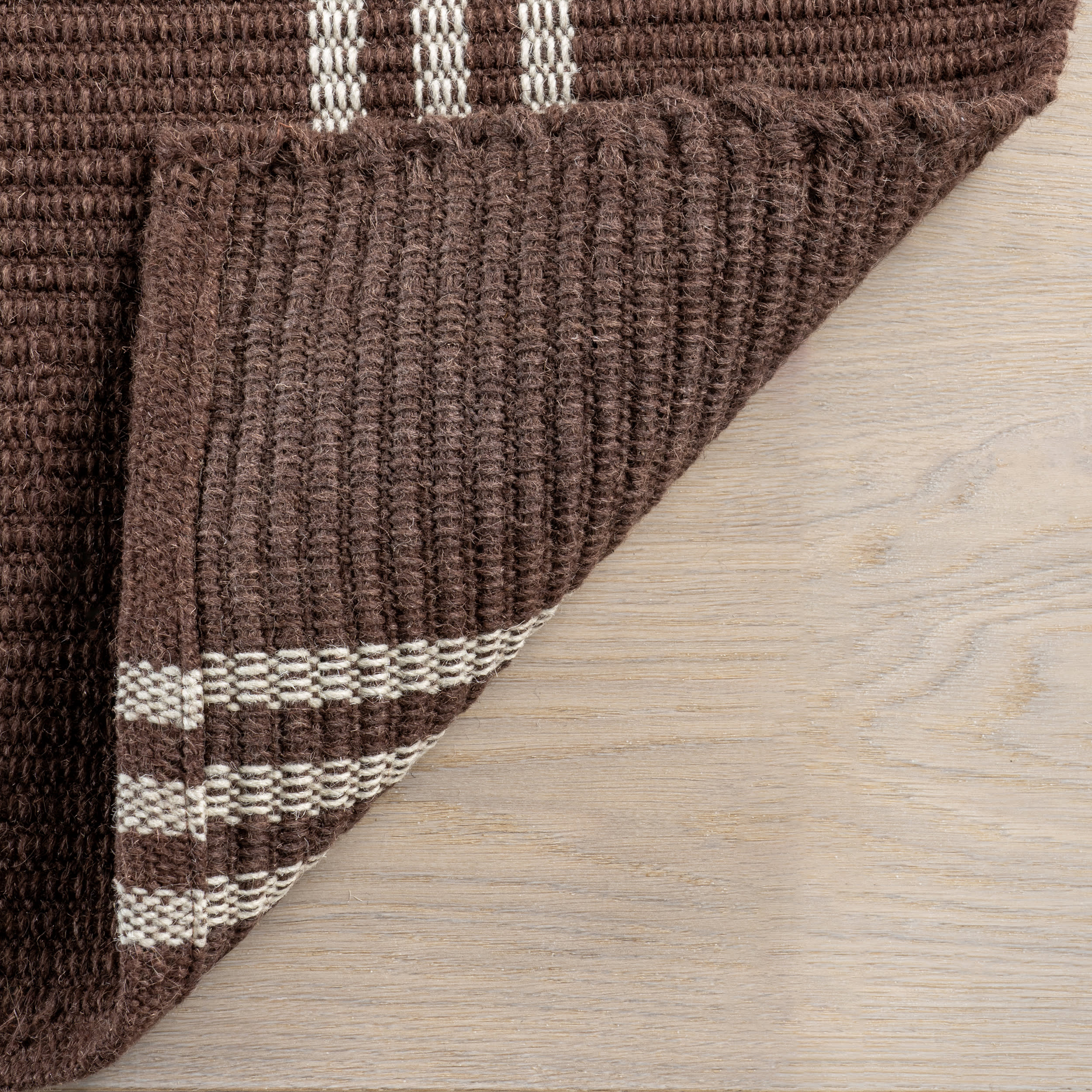 Hawthorn Striped Wool Rug | Dark Brown