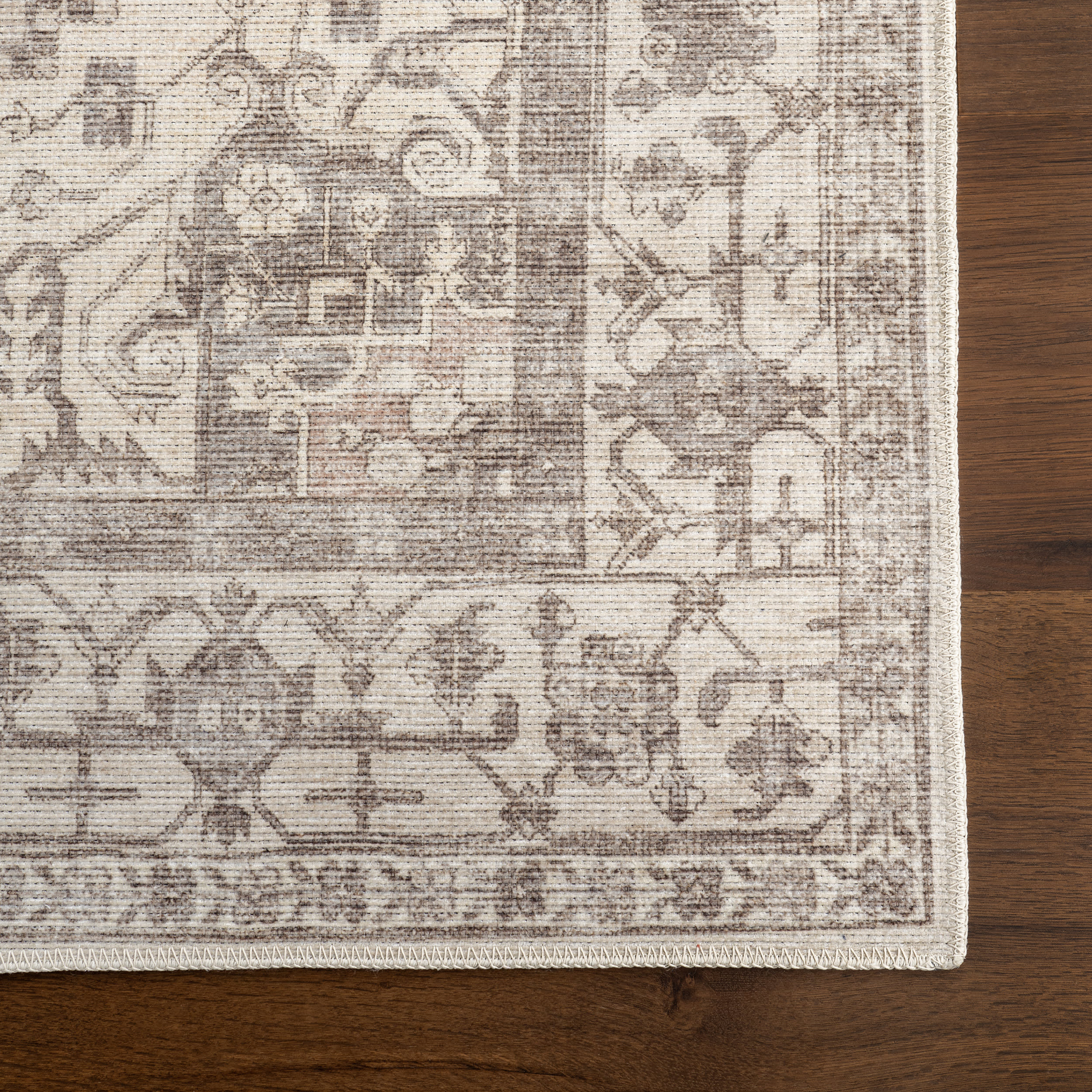 Scarlette Medallion Washable Rug | Taupe