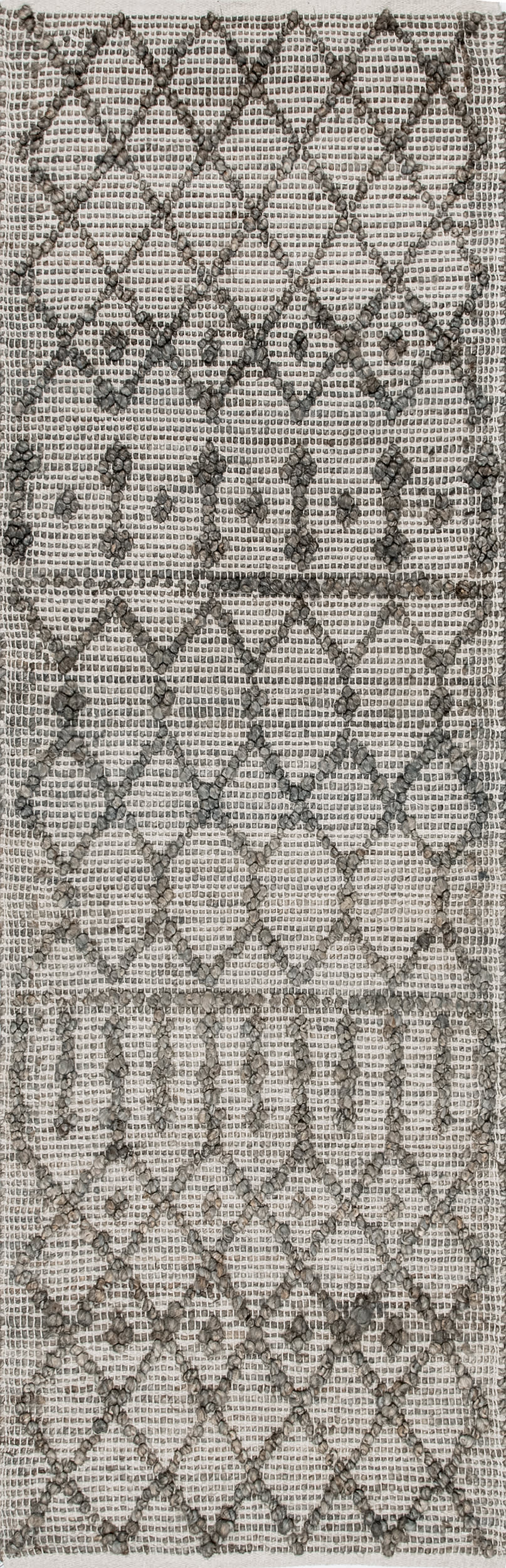 Textured Modern Trellis Rug | Dark Grey