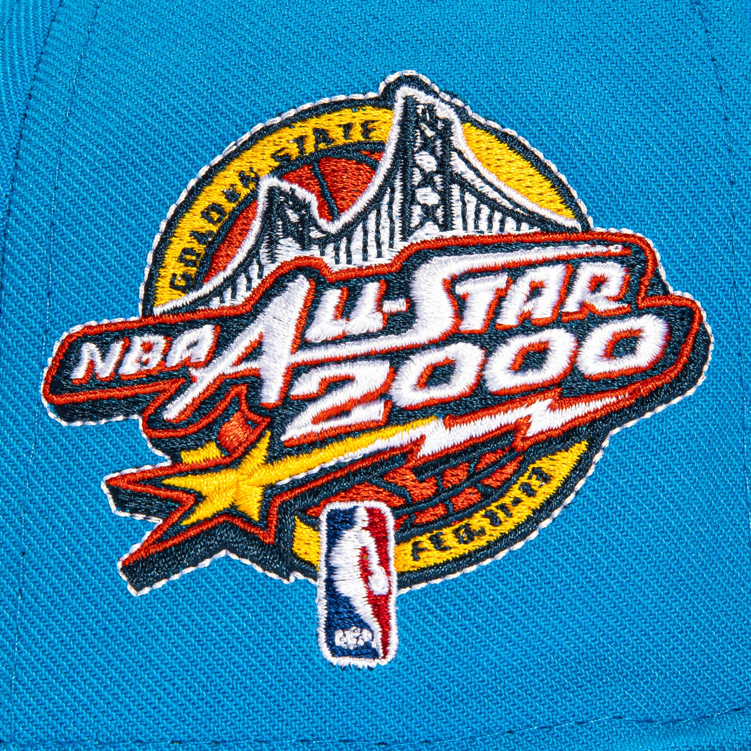 Mitchell & Ness Golden State Warriors 2000 All Star Game Patch Hat - Light Blue, Navy