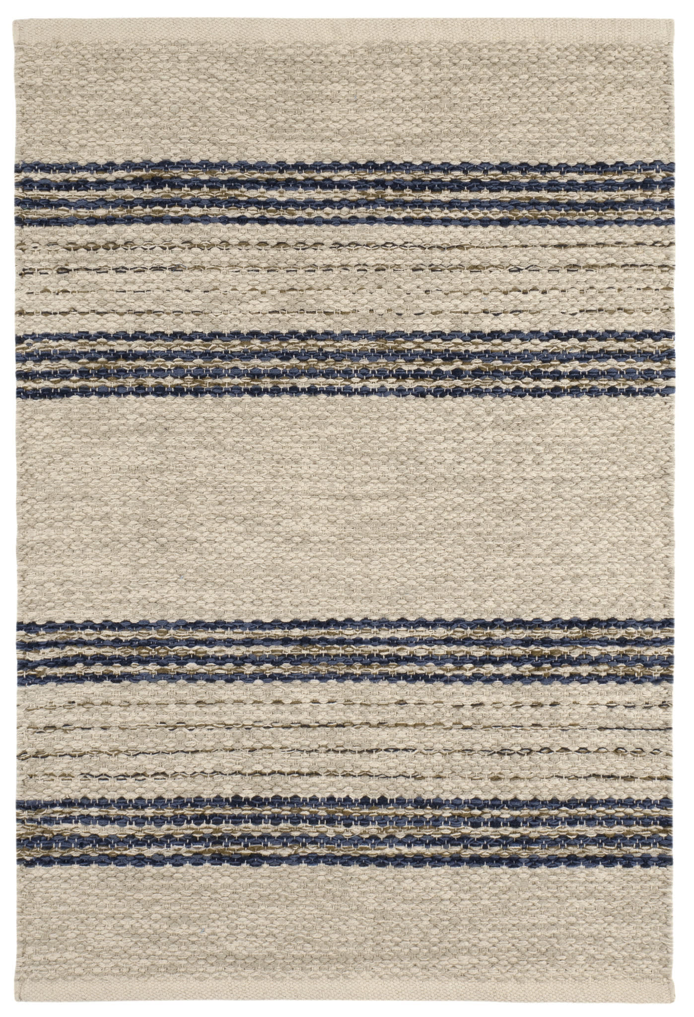 Cielo Stripe Navy Handwoven Cotton Rug