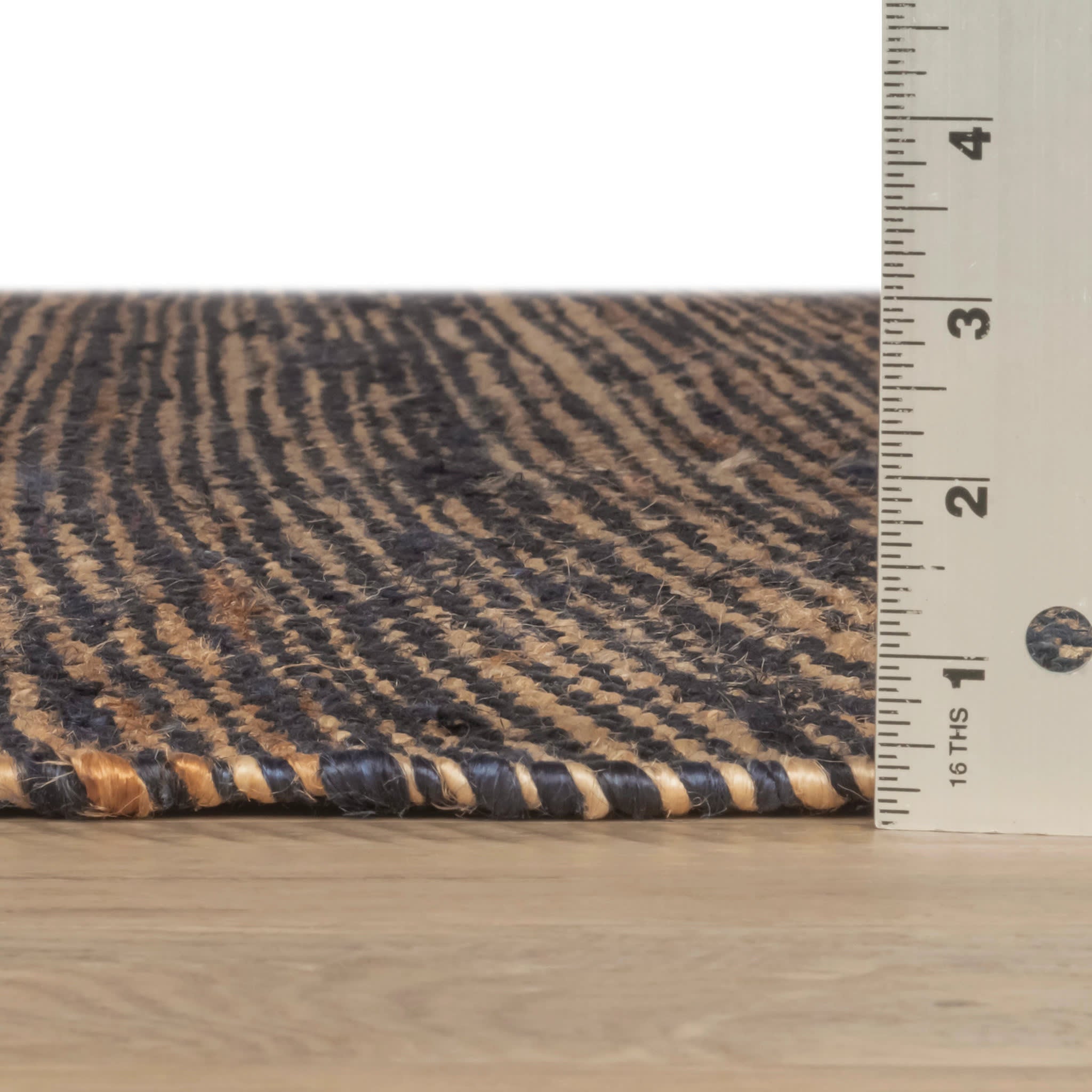 Striped Blue/Natural Handwoven Jute Rug