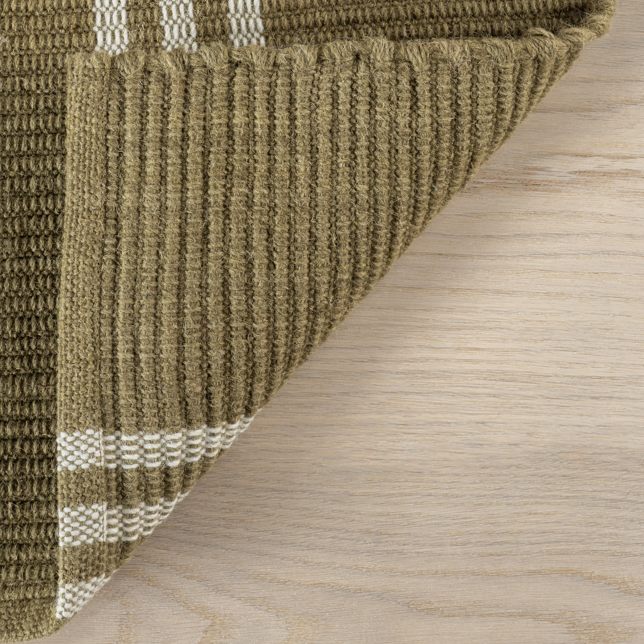 Hawthorn Striped Wool Rug | Olive Green