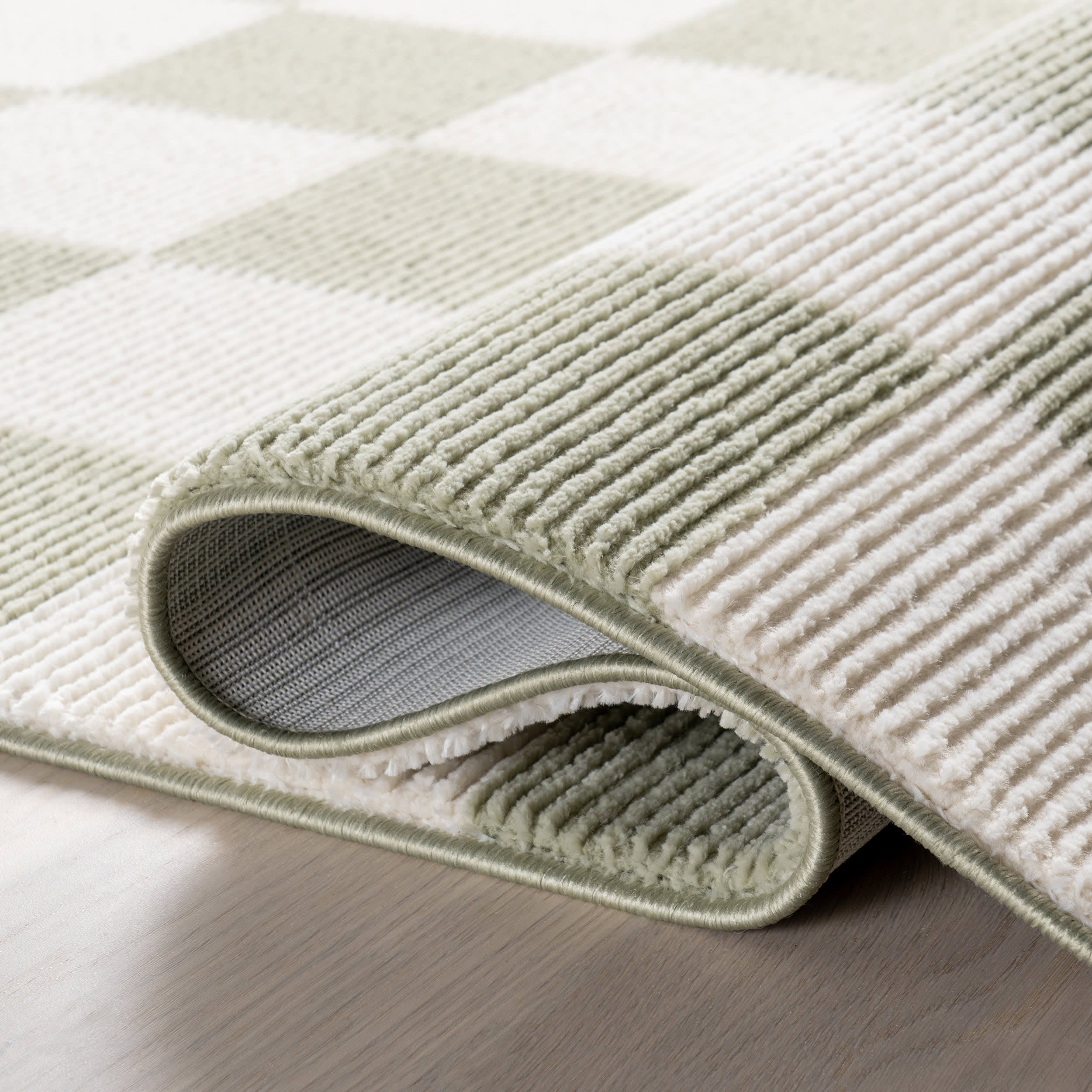 Stockton Plush Textured Washable Rug | Light Green