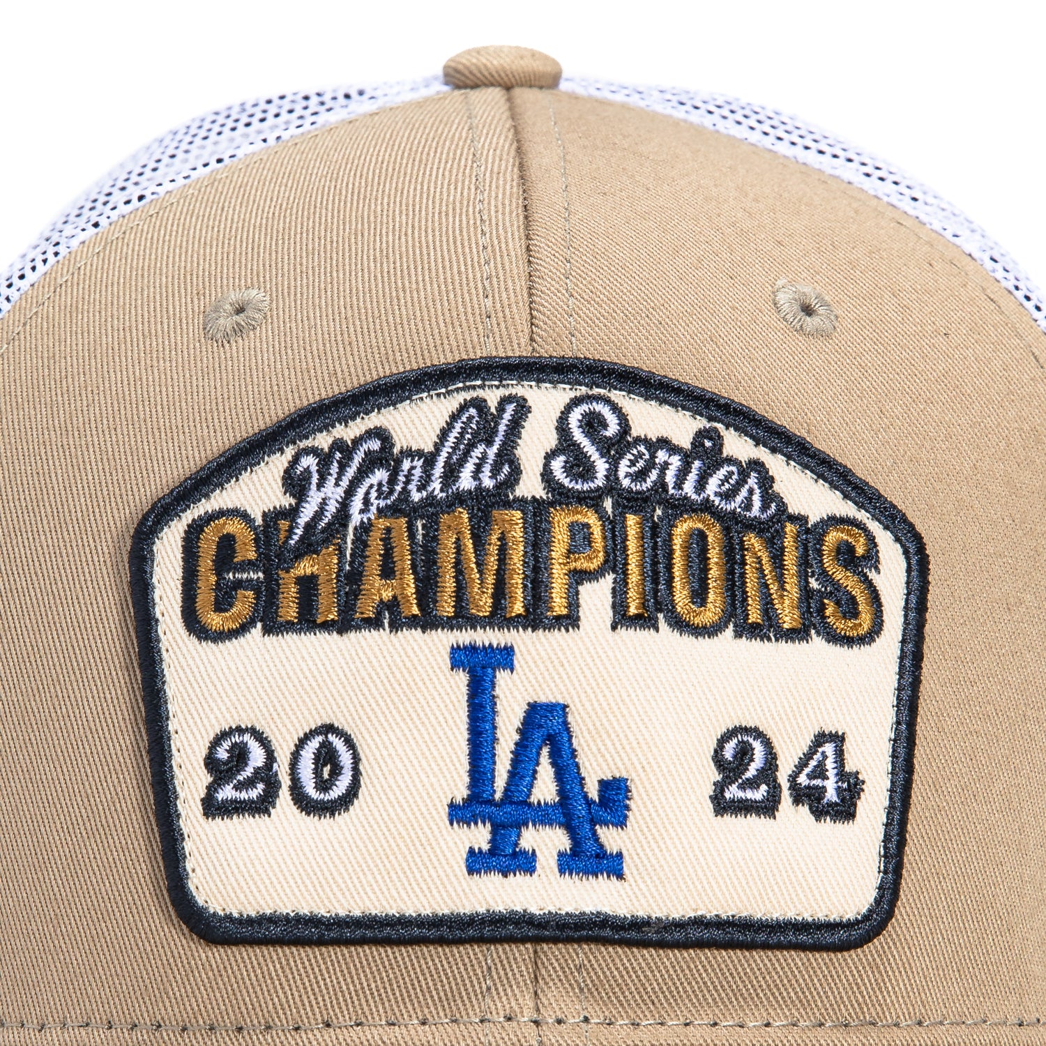 47 Brand Los Angeles Dodgers 2024 World Series Belt Trucker Snapback Hat - Khaki