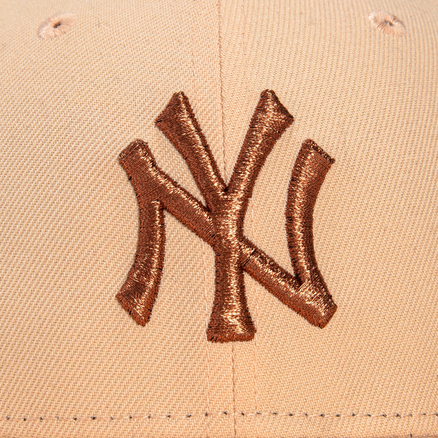 New Era 59Fifty New York Yankees 100th Anniversary Stadium Patch Hat - Peach, Metallic Copper