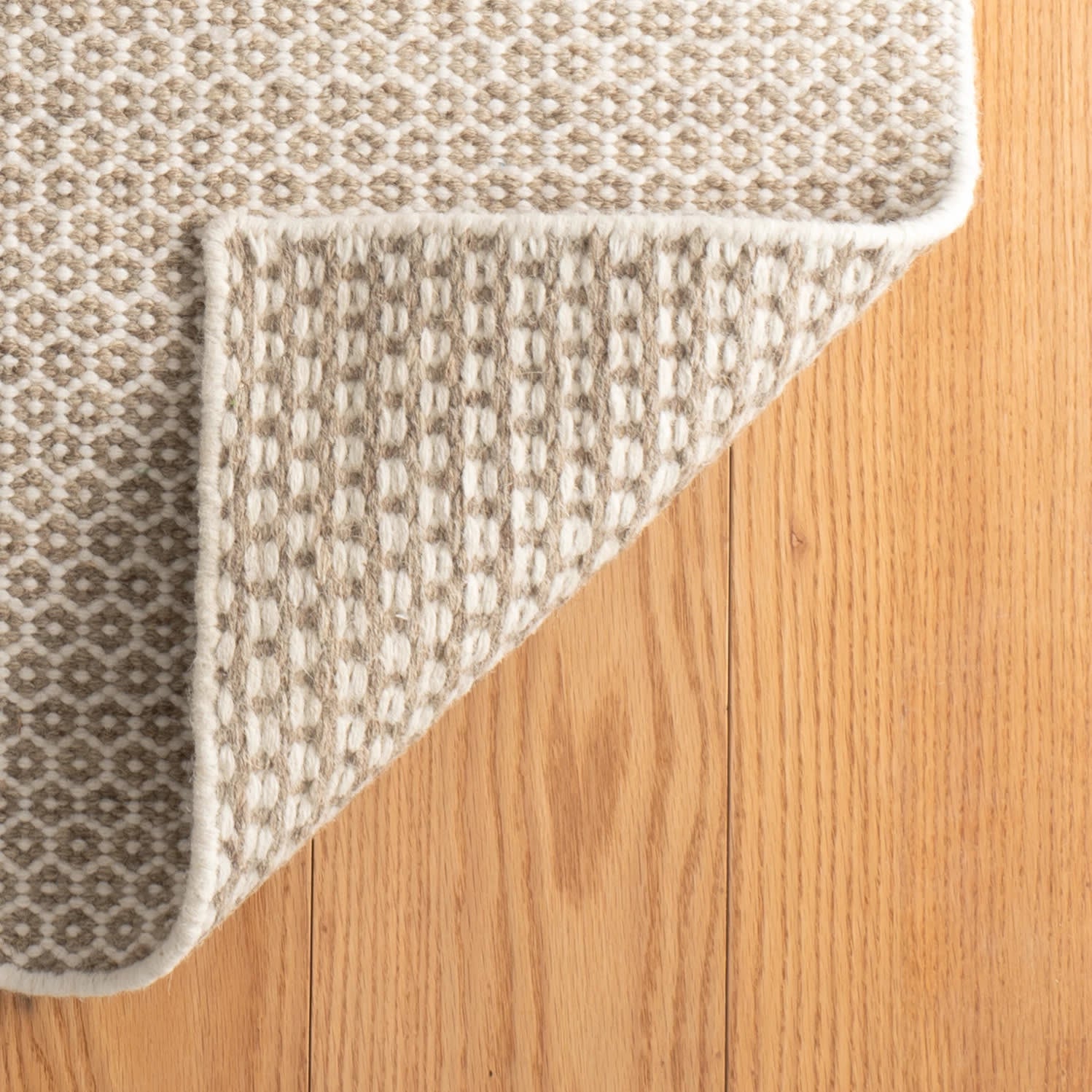 Honeycomb Natural Handwoven Wool Rug