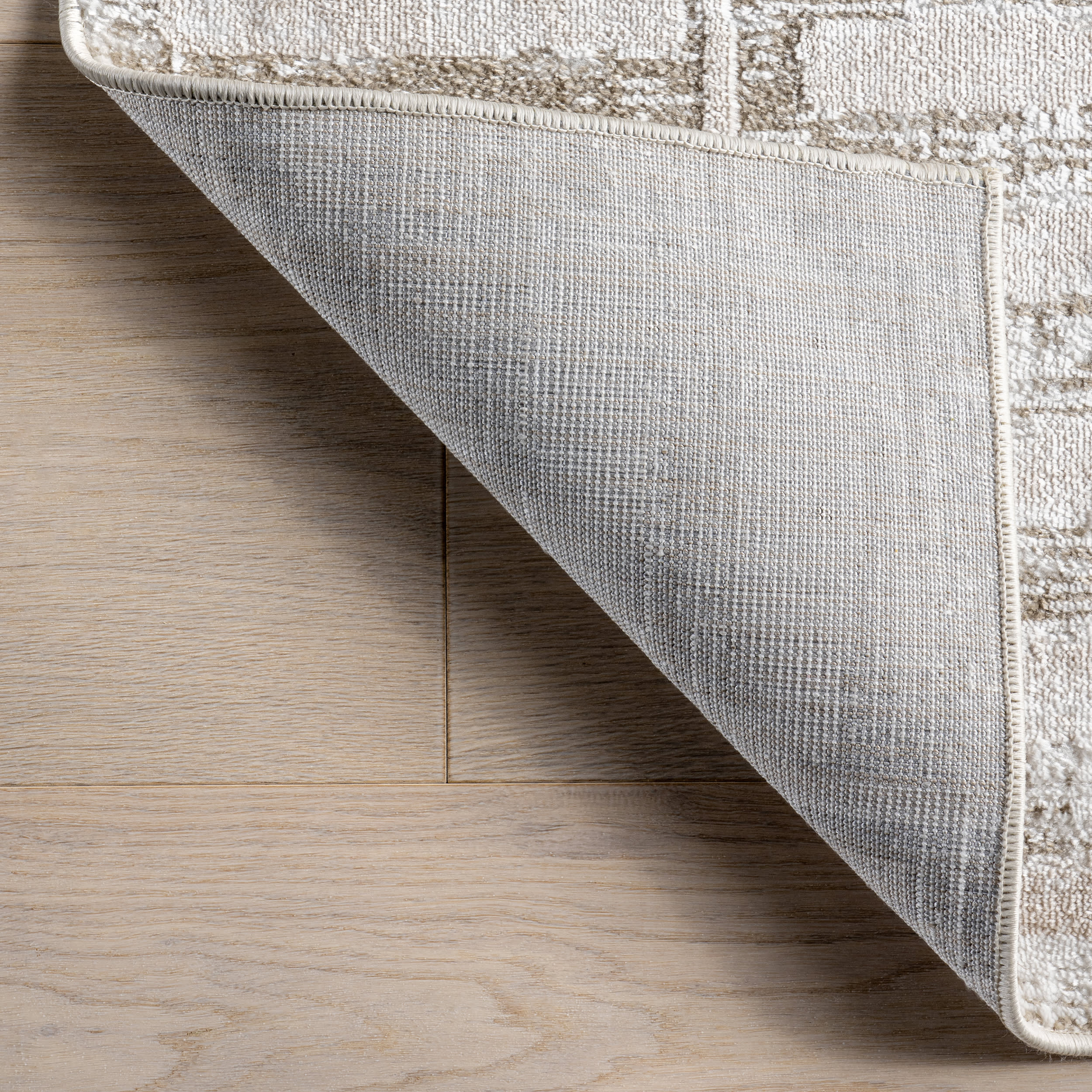 Mercy Geometric Washable Rug | Light Beige