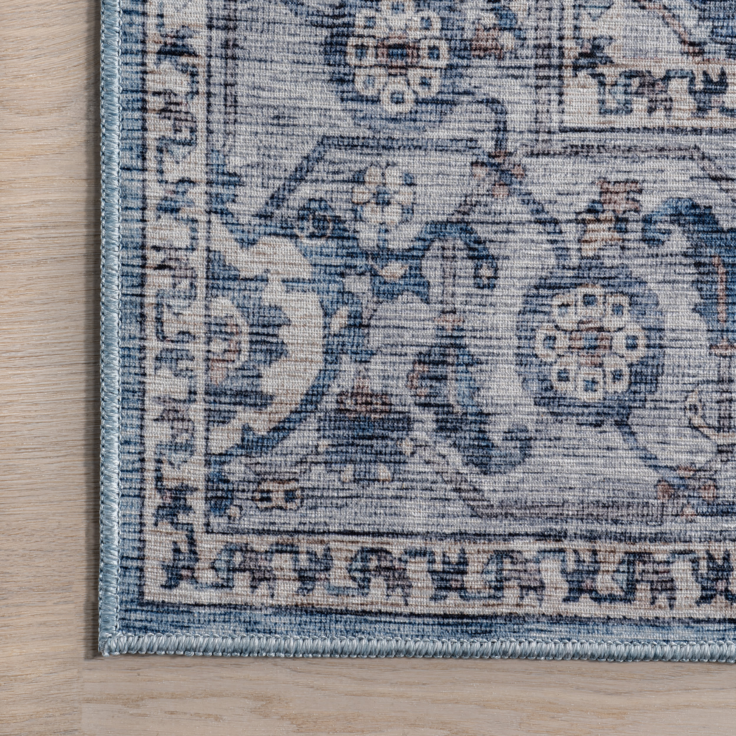 Ailish Botanical Washable Rug | Blue