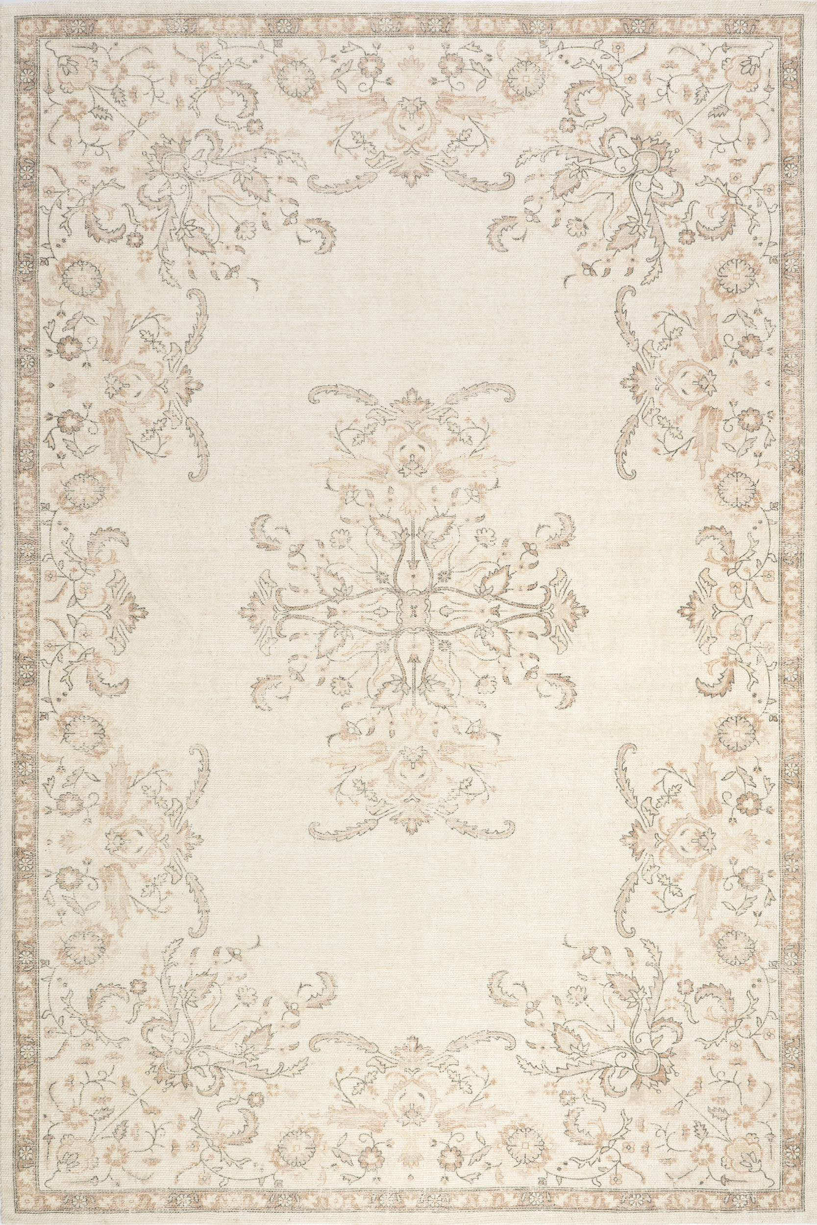 Princesa Medallion Wool and Cotton Rug | Beige