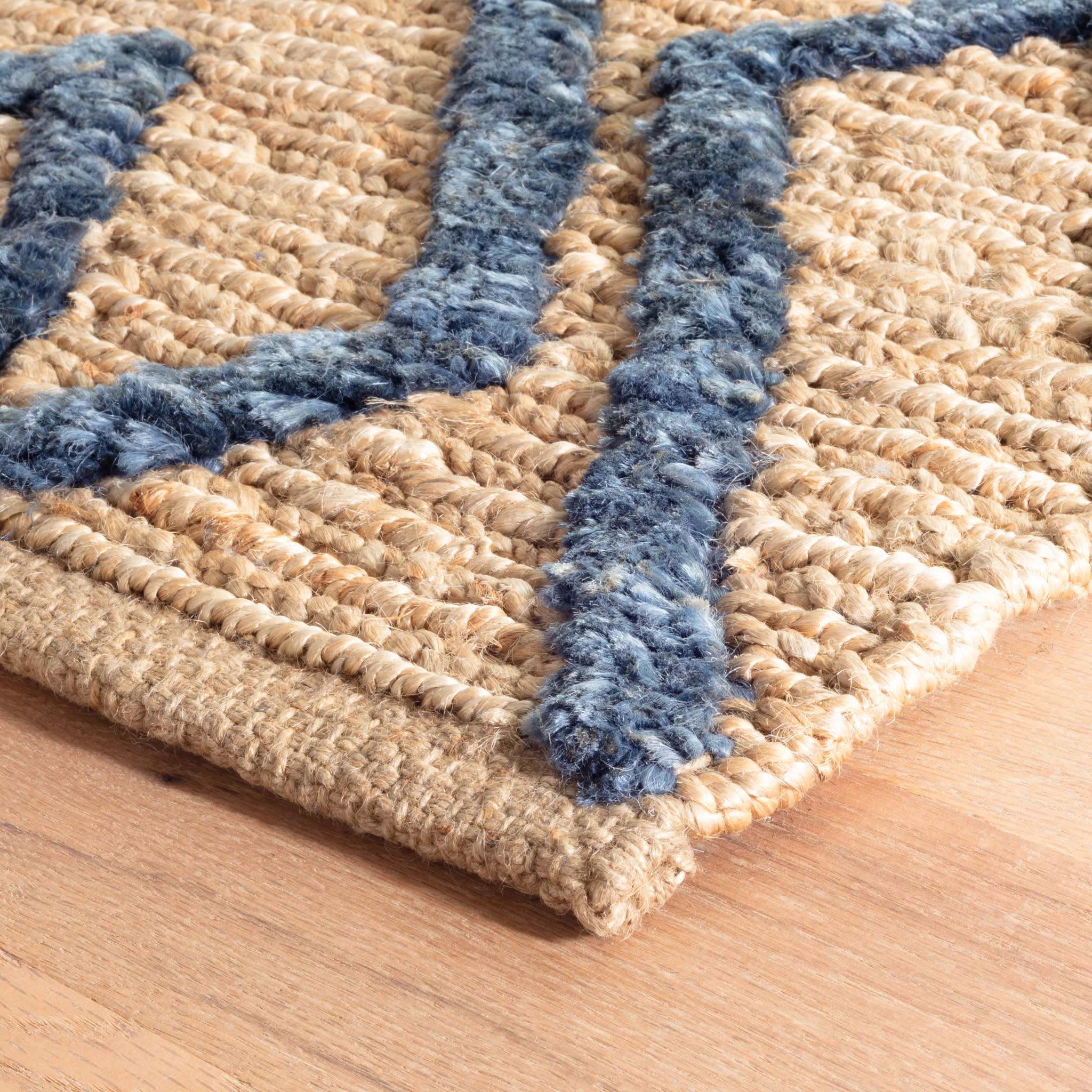 Marco Navy Jute Soumak Handwoven Rug