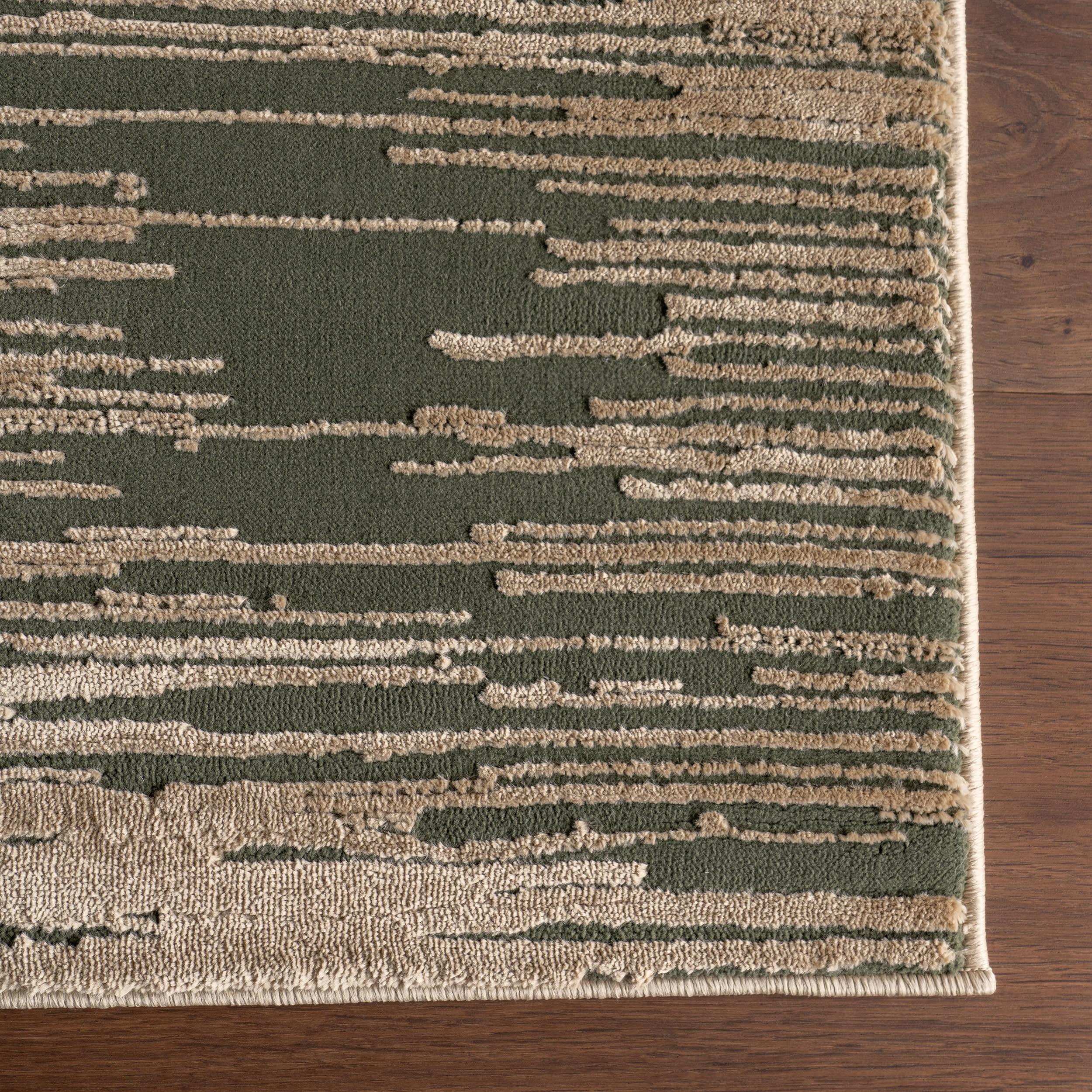 Karnali Abstract Washable Rug | Green