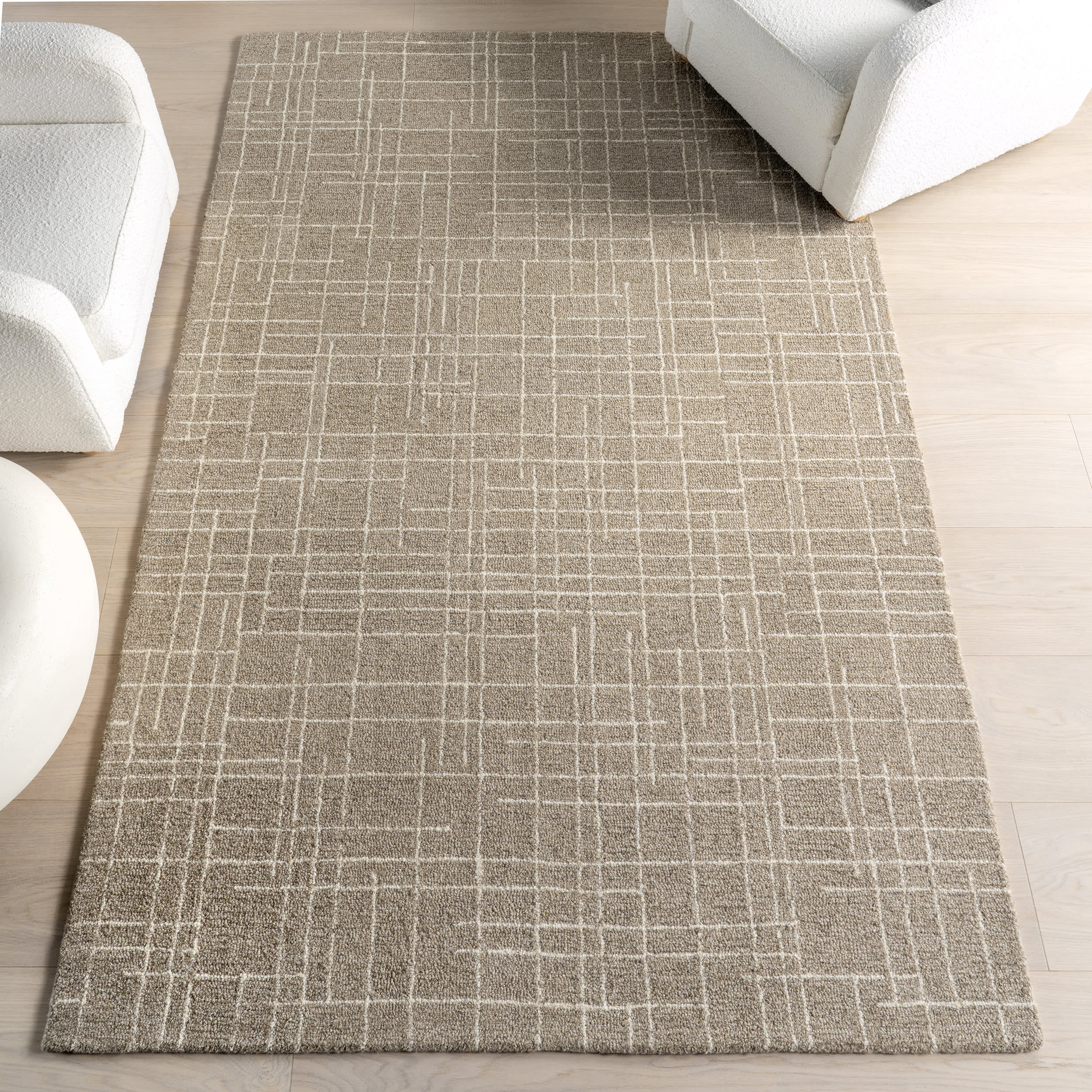 Aspyn Abstract Checked Rug | Sand