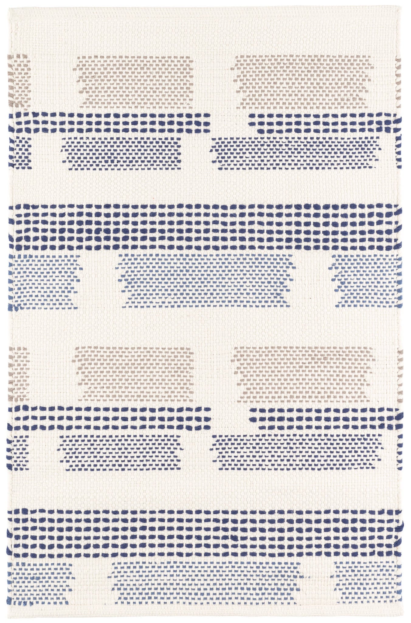 Tread Lightly Navy Handwoven Cotton Rug