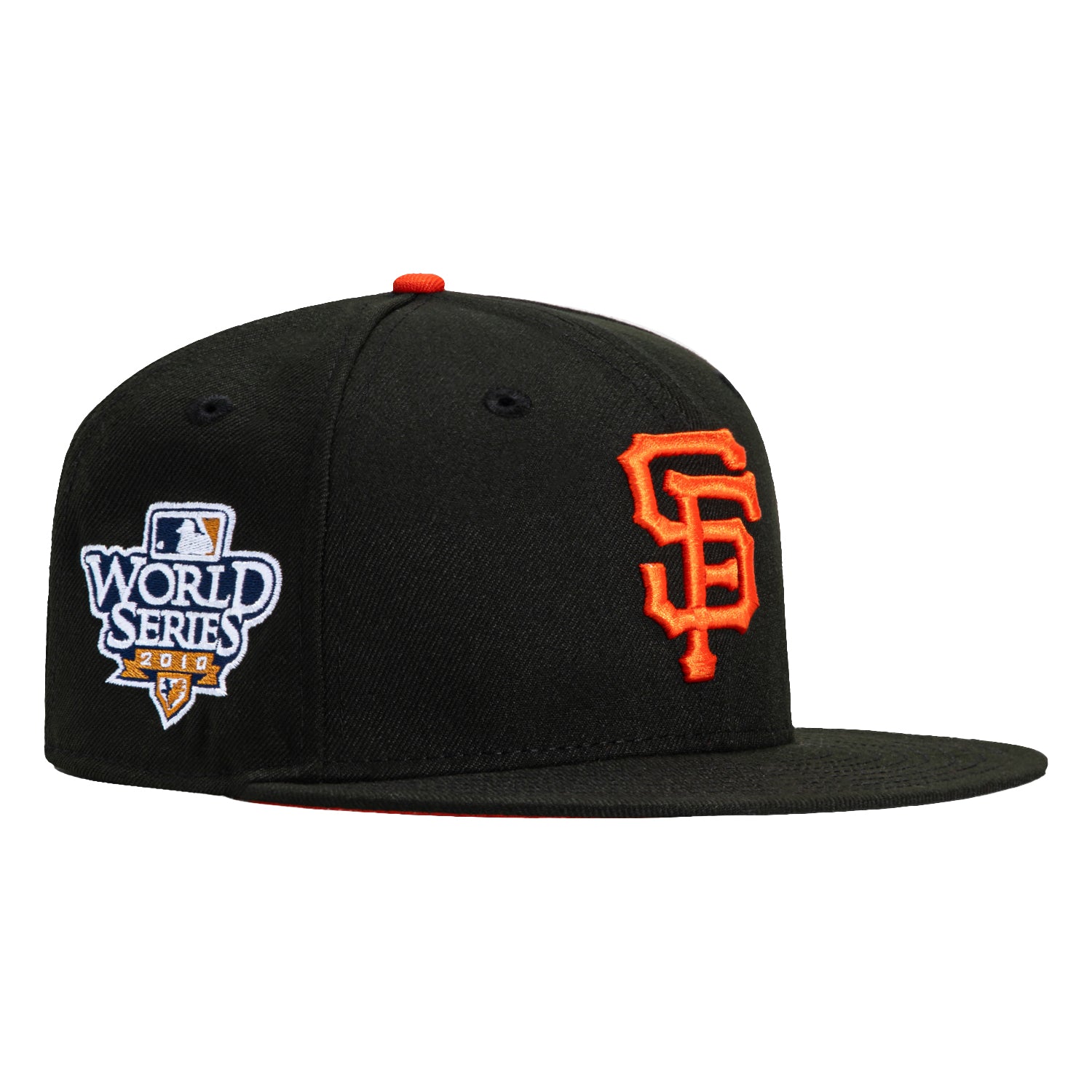 New Era 59Fifty San Francisco Giants 2010 World Series Patch Orange UV Hat - Black