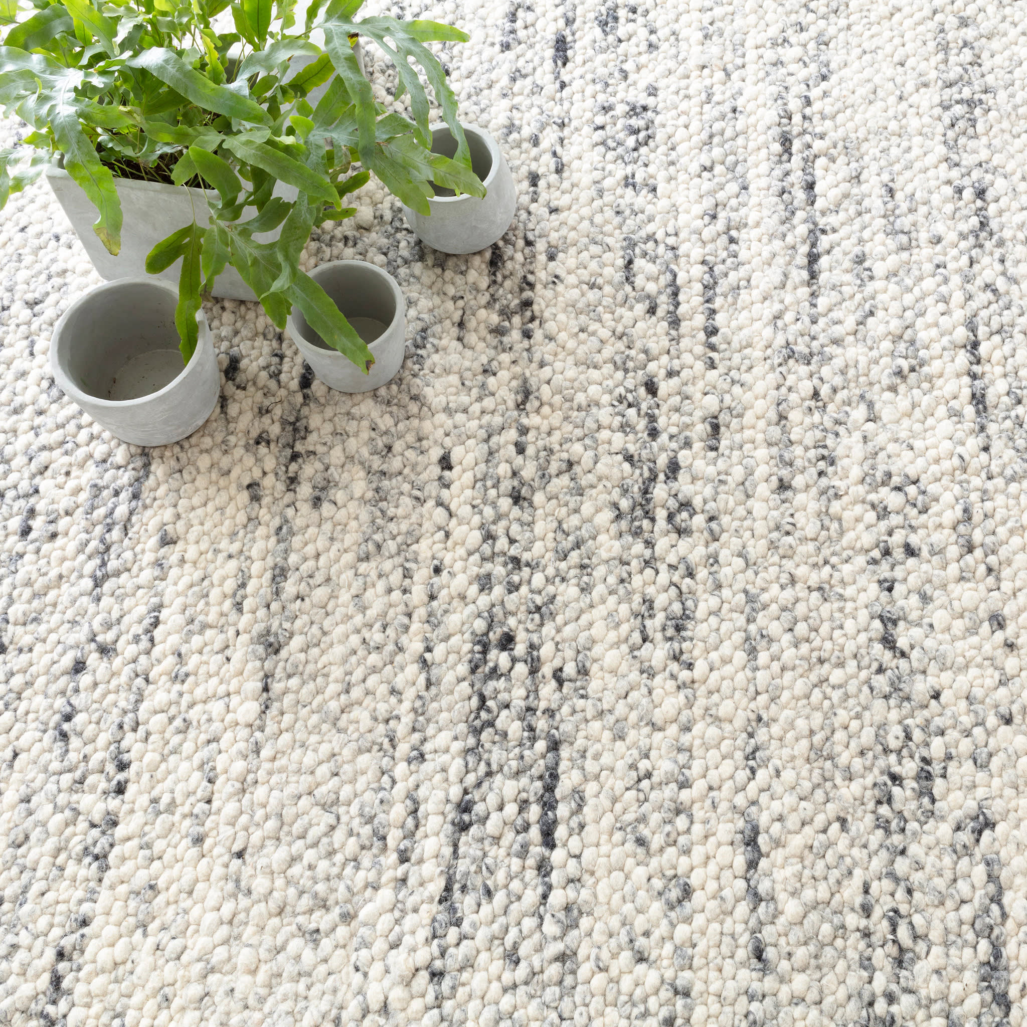 Cobblestone Grey Handwoven Wool Rug