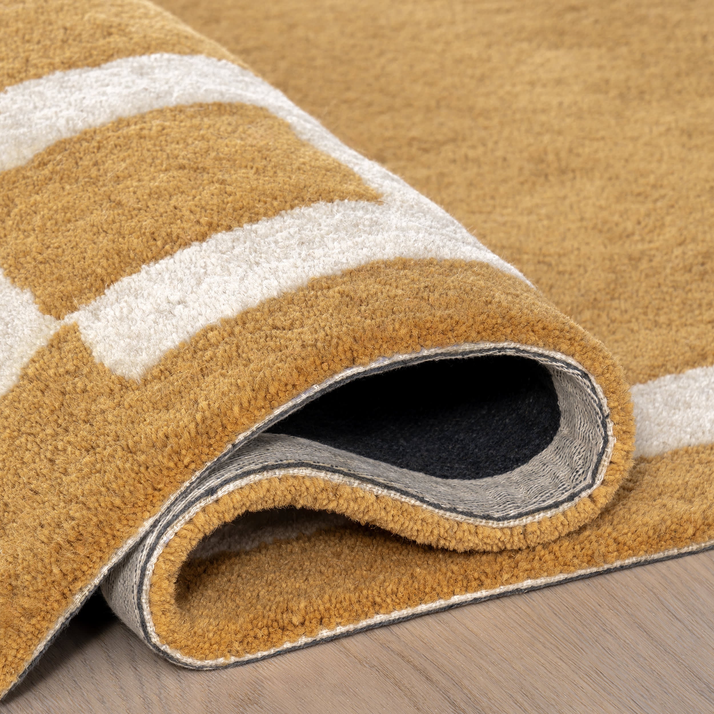 Grace Bordered Wool Rug | Golden Yellow