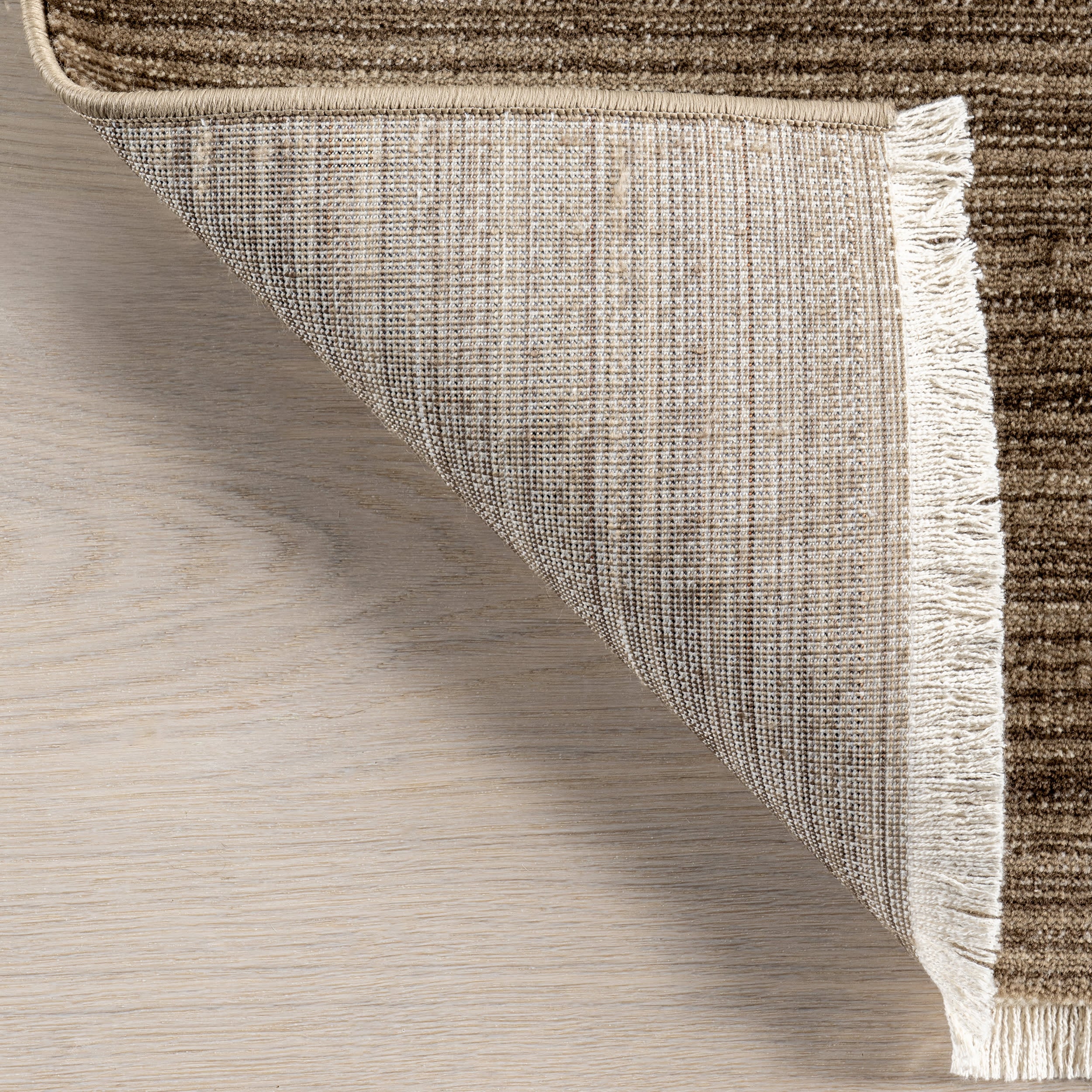 Lylah Solid Fringed Rug | Brown